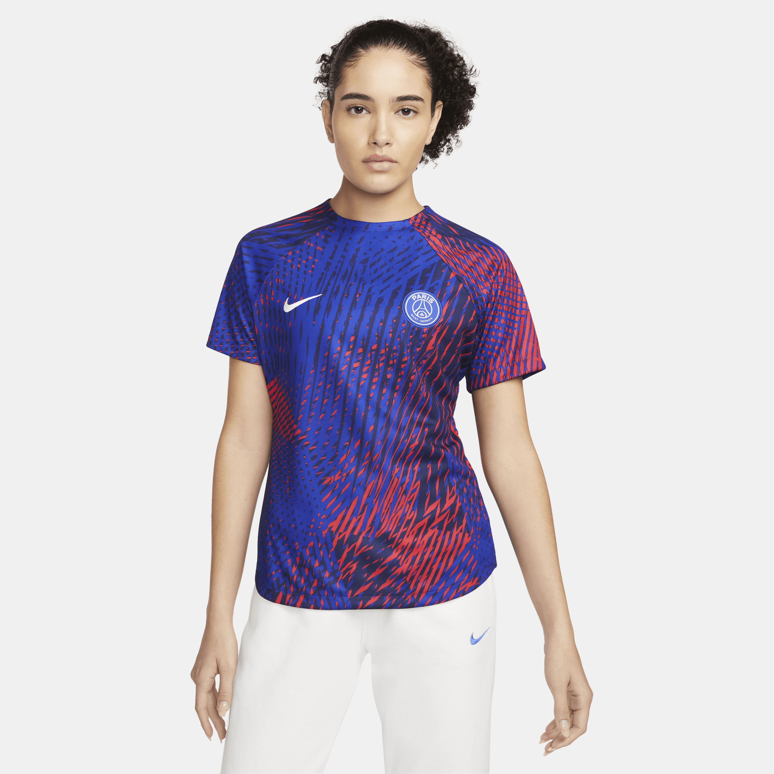 Shop Nike Paris Saint-germain  Women's Dri-fit Pre-match Soccer Top In Blue