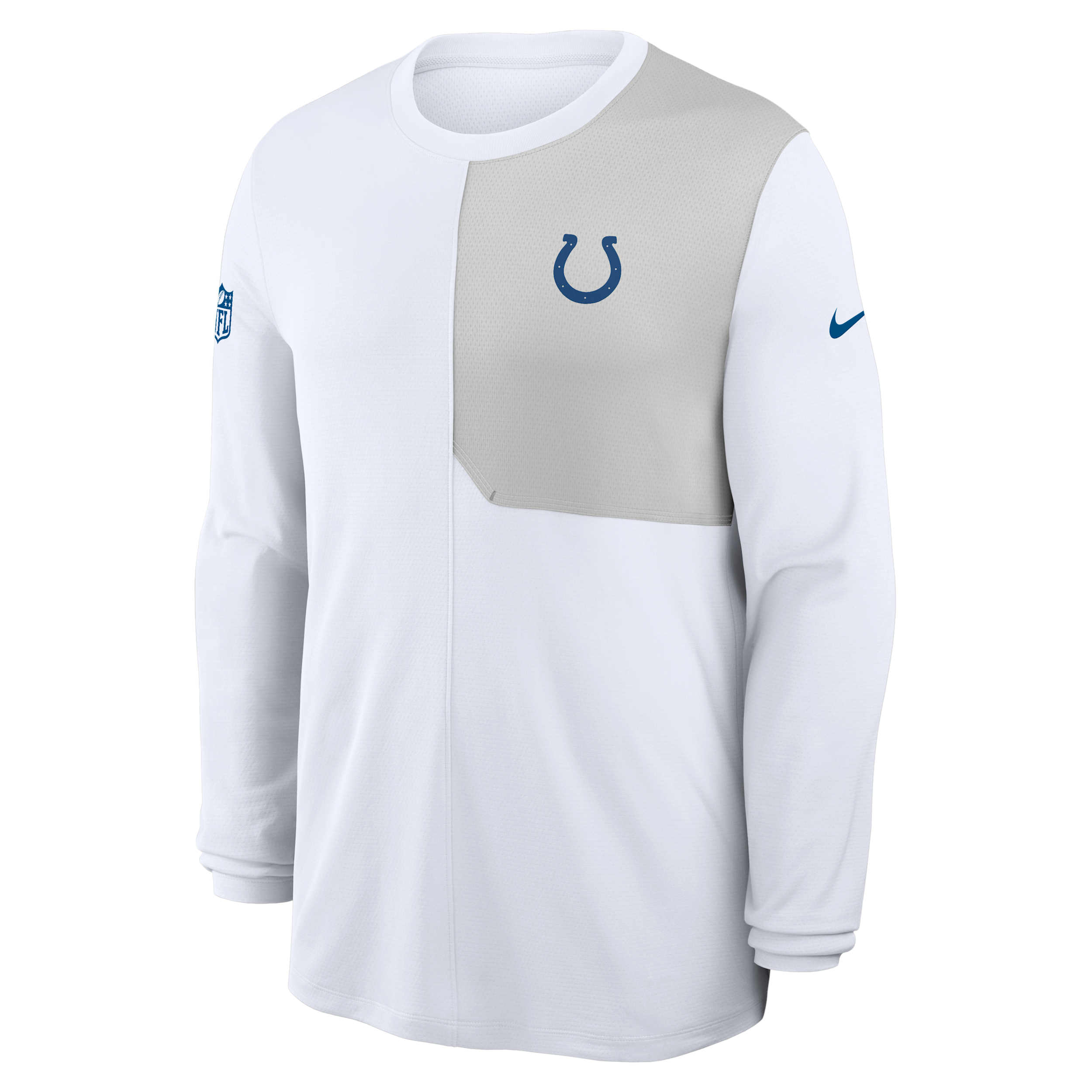 Nike White Indianapolis Colts Sideline Coach Uv Performance Long Sleeve T-shirt In White