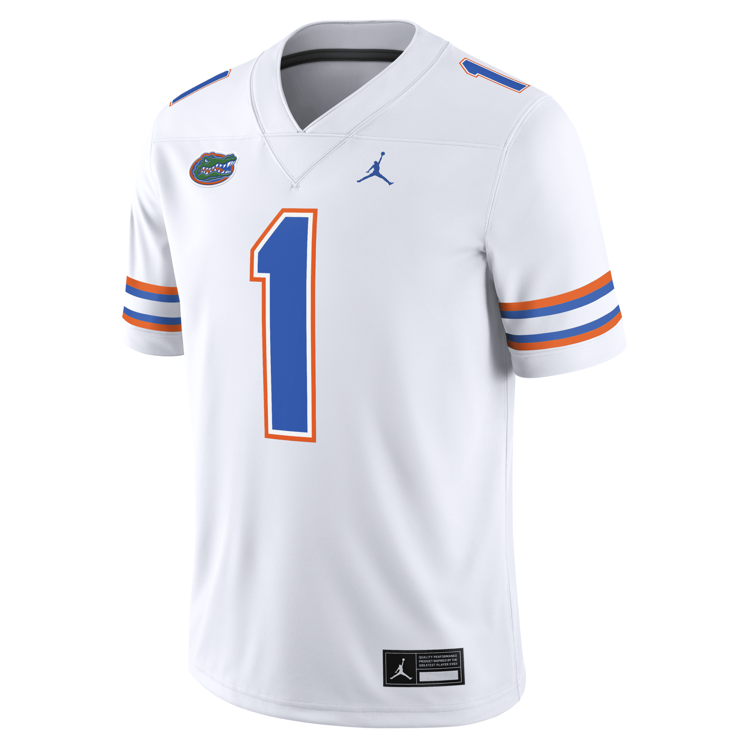 Men's Florida Gators Jordan Brand Dri-FIT College Game Jersey in White | JC2F08ABUFN-U8J