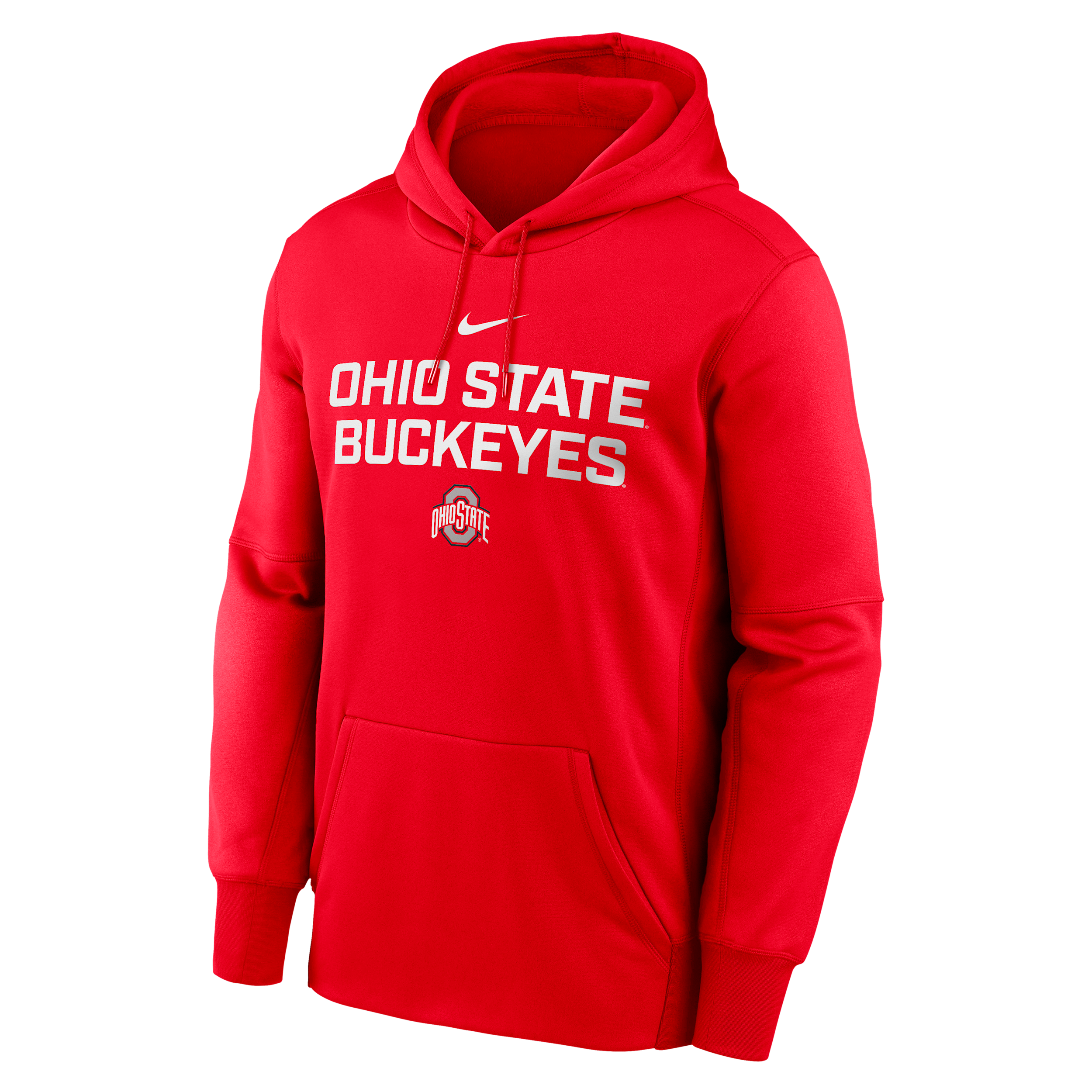 Nike Men's Ohio State Team Stacked Menâs  Therma College Pullover Hoodie In Red