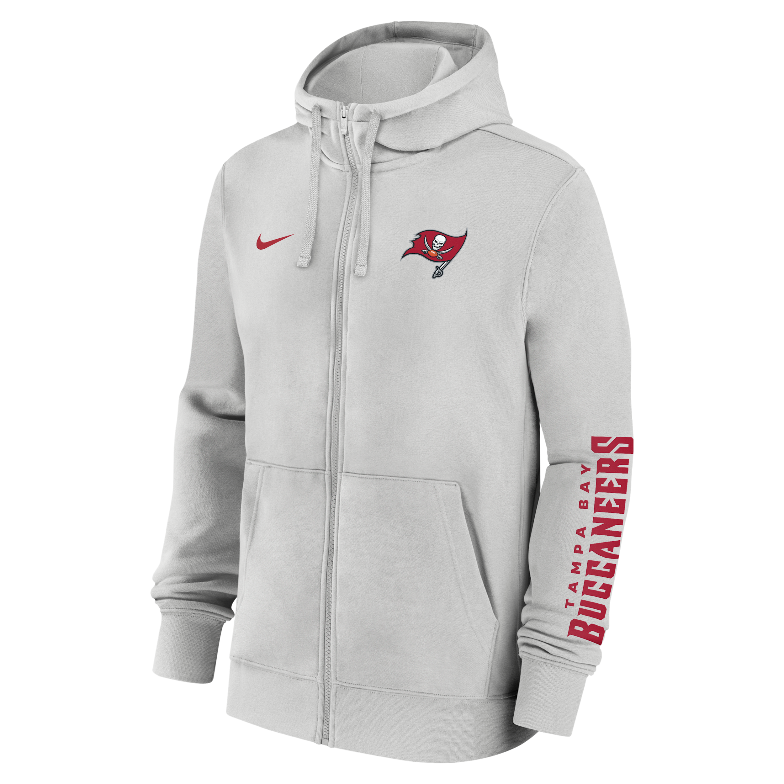 Tampa Bay Buccaneers Club Nike Men's NFL Full-Zip Hoodie in Grey | 01NC0BB8B-1LR