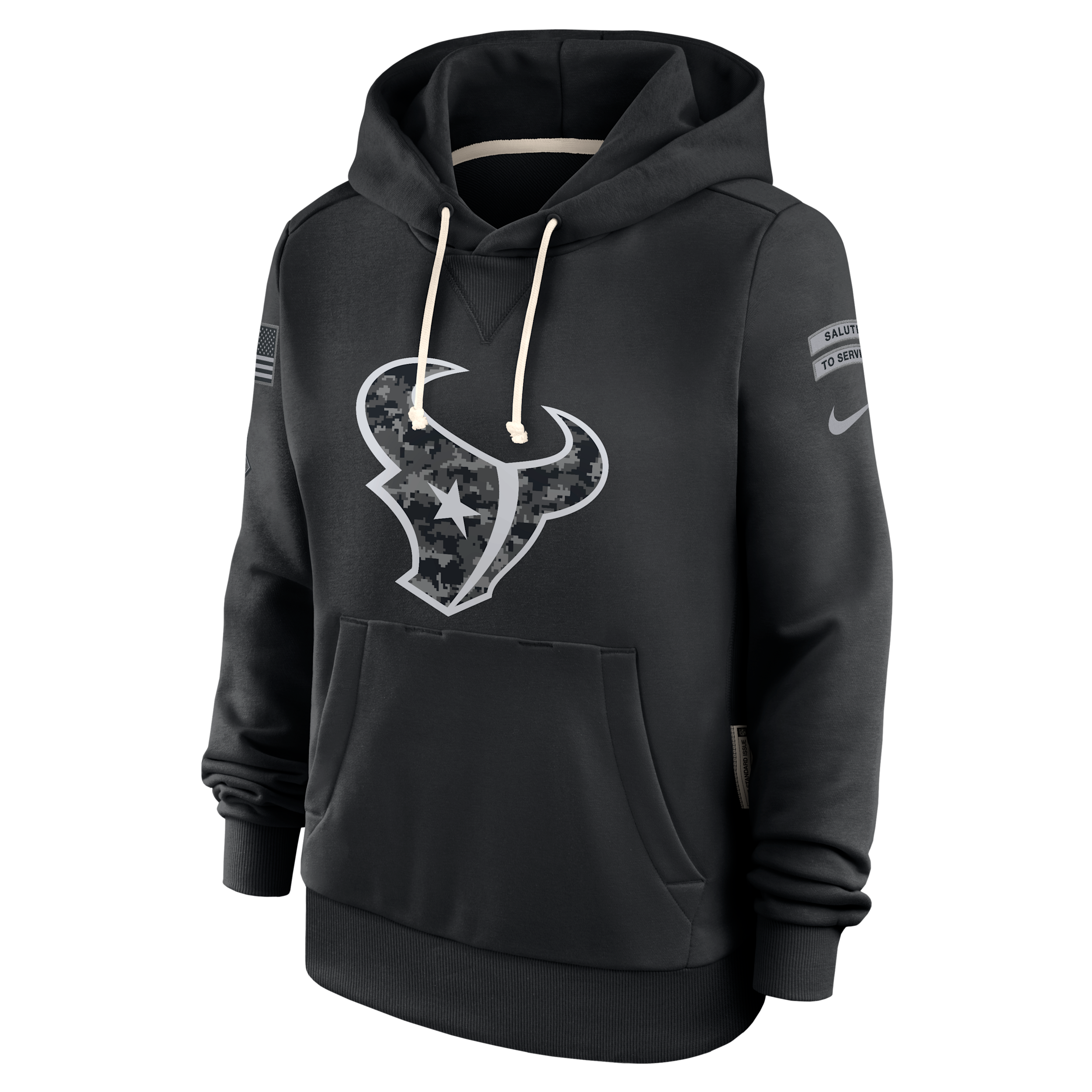 Houston Texans Salute to Service Sideline Nike Women's Dri-FIT NFL Pullover Hoodie in Black | 03C300AA2D-CYB
