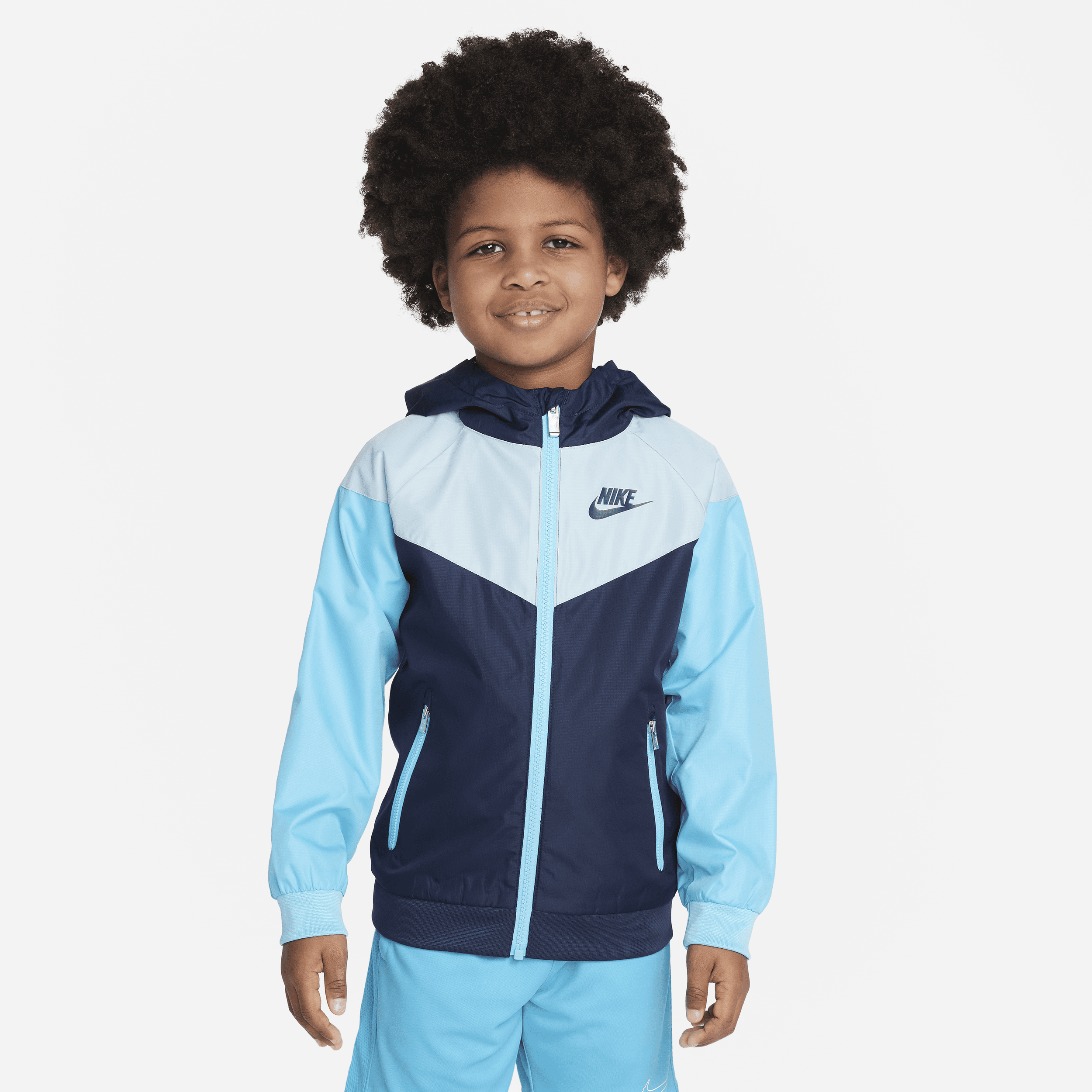 Nike Sportswear Windrunner Little Kids' Full-zip Jacket In Blue