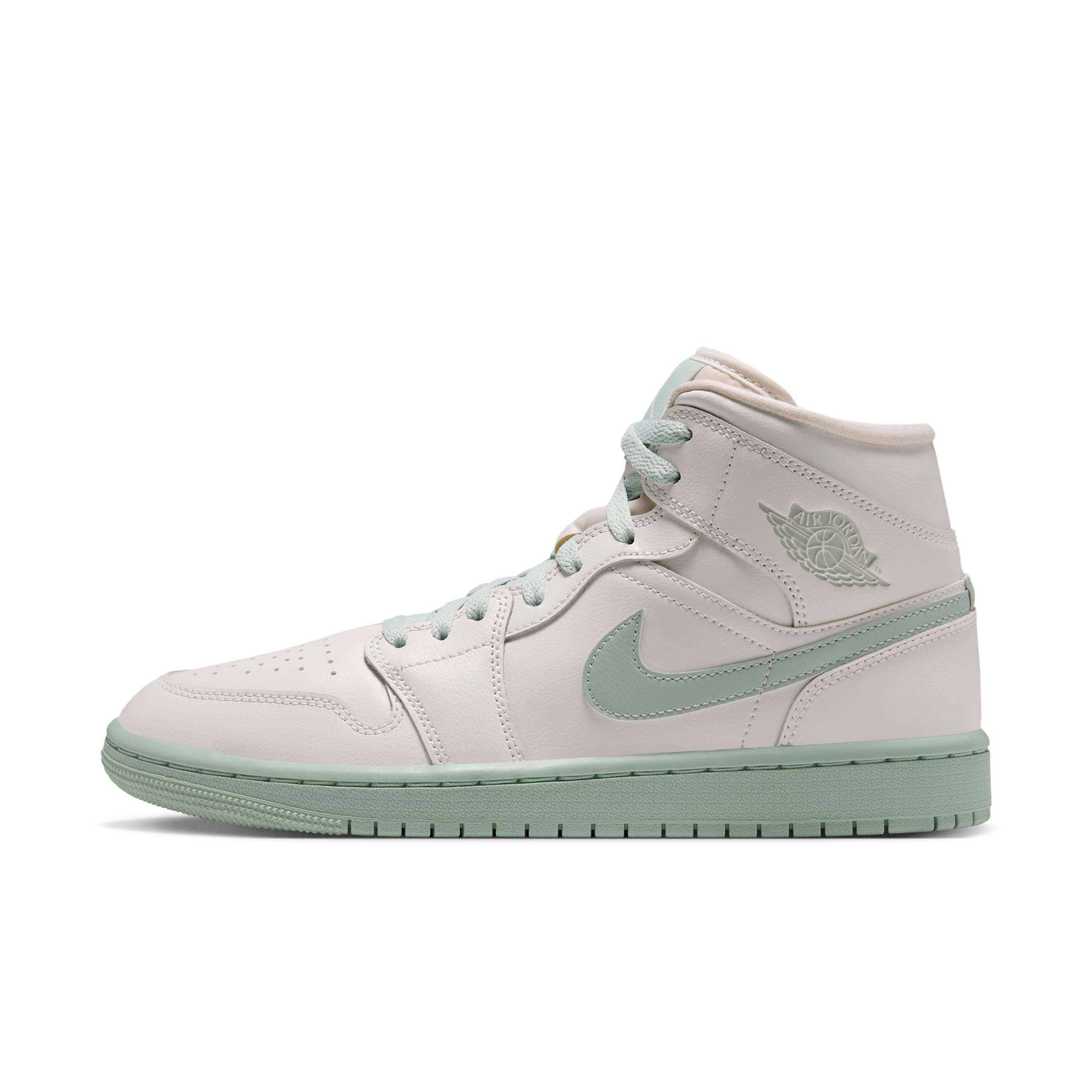 Women's Air Jordan 1 Mid Shoes in White | BQ6472-124