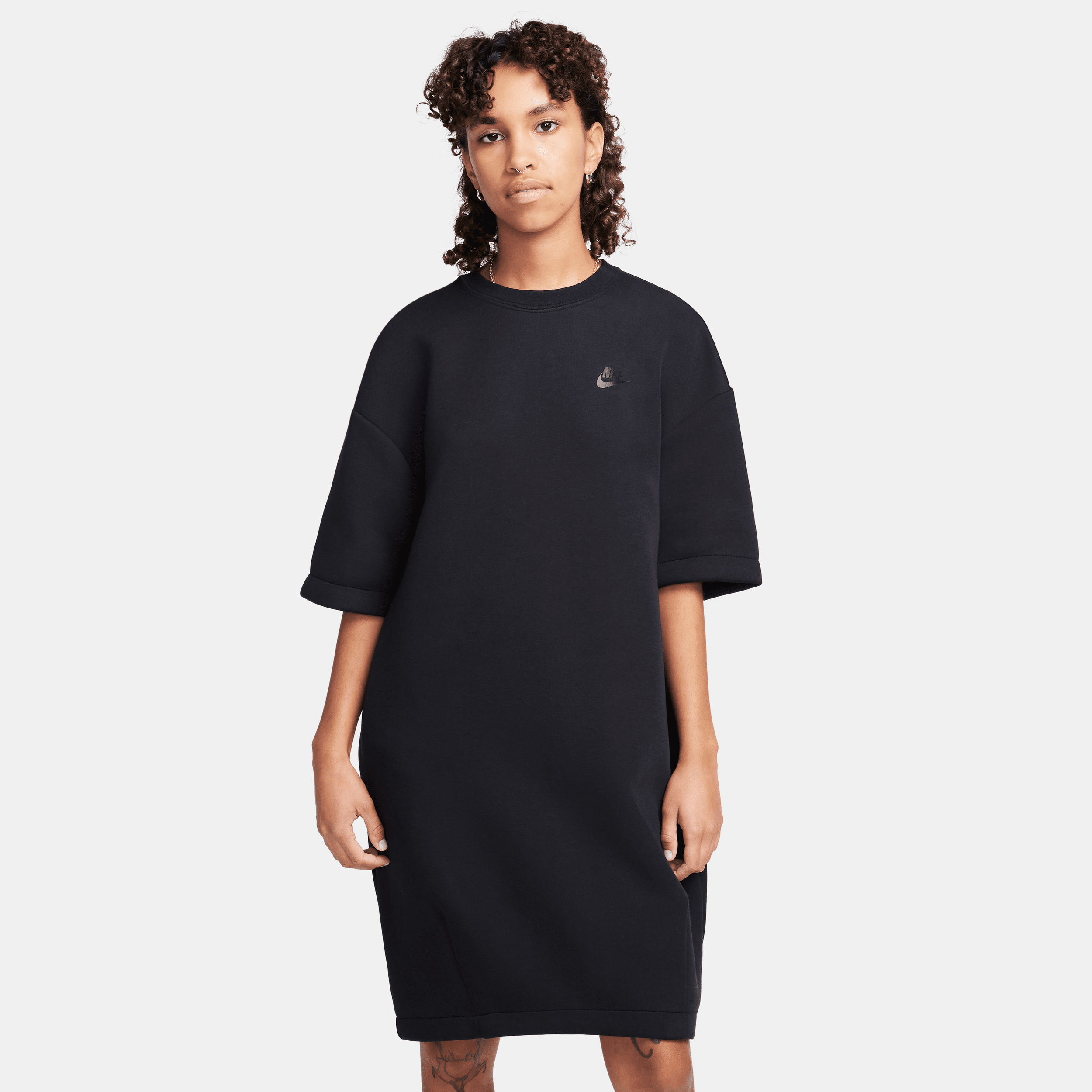 Nike Women's  Sportswear Tech Fleece Oversized Dress In Black