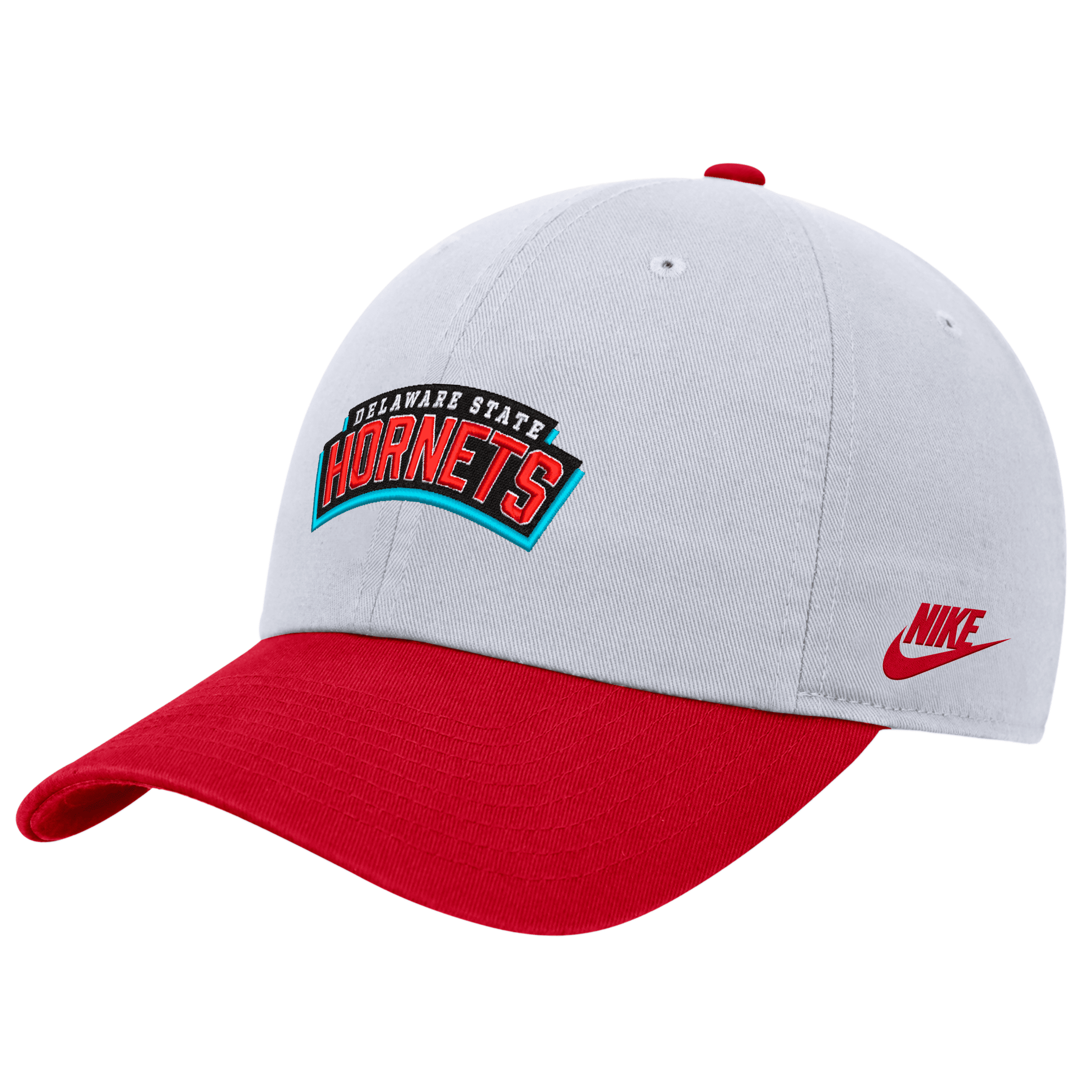 Shop Nike Delaware State  Unisex College Adjustable Cap In White