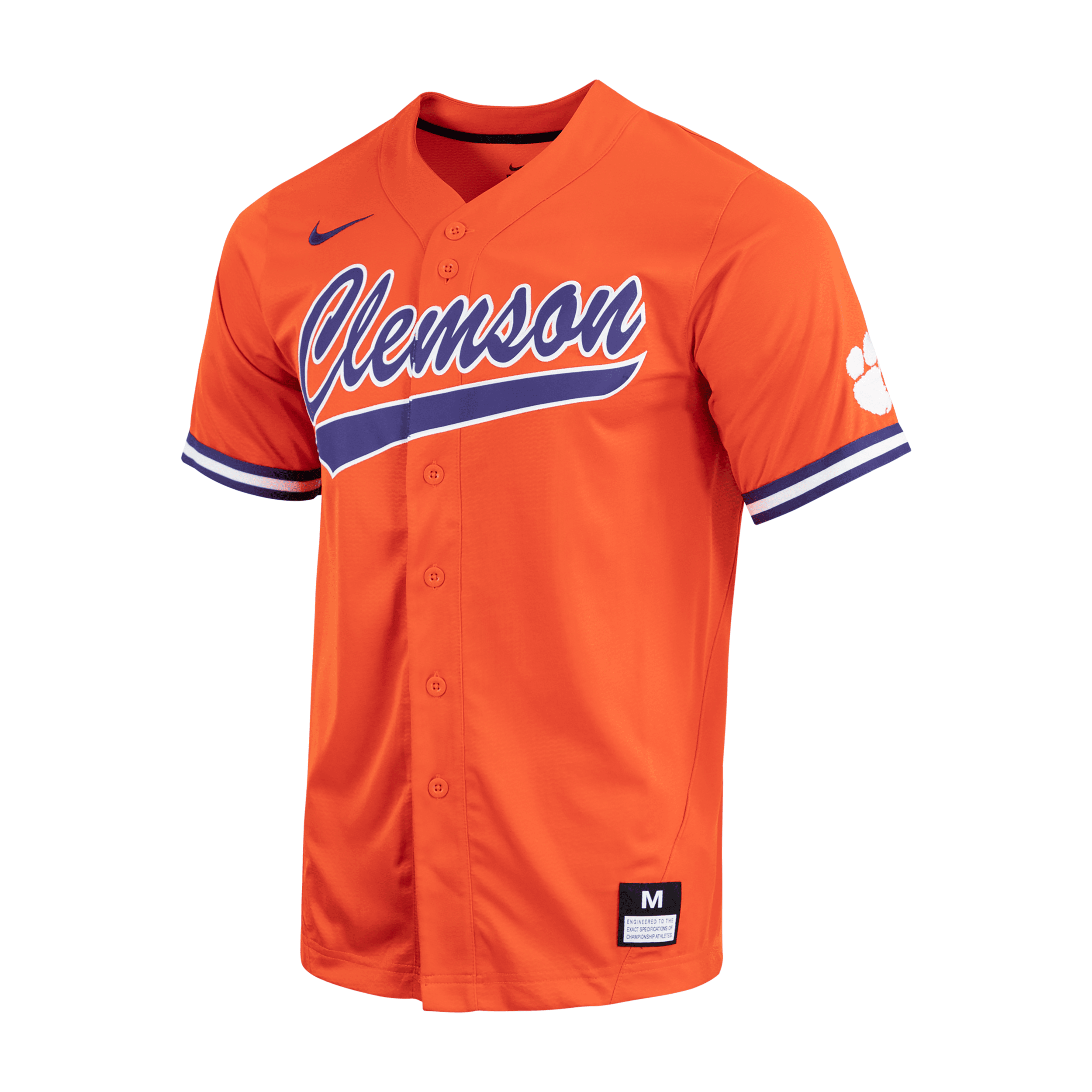 Shop Nike Clemson  Men's College Full-button Baseball Jersey In Orange