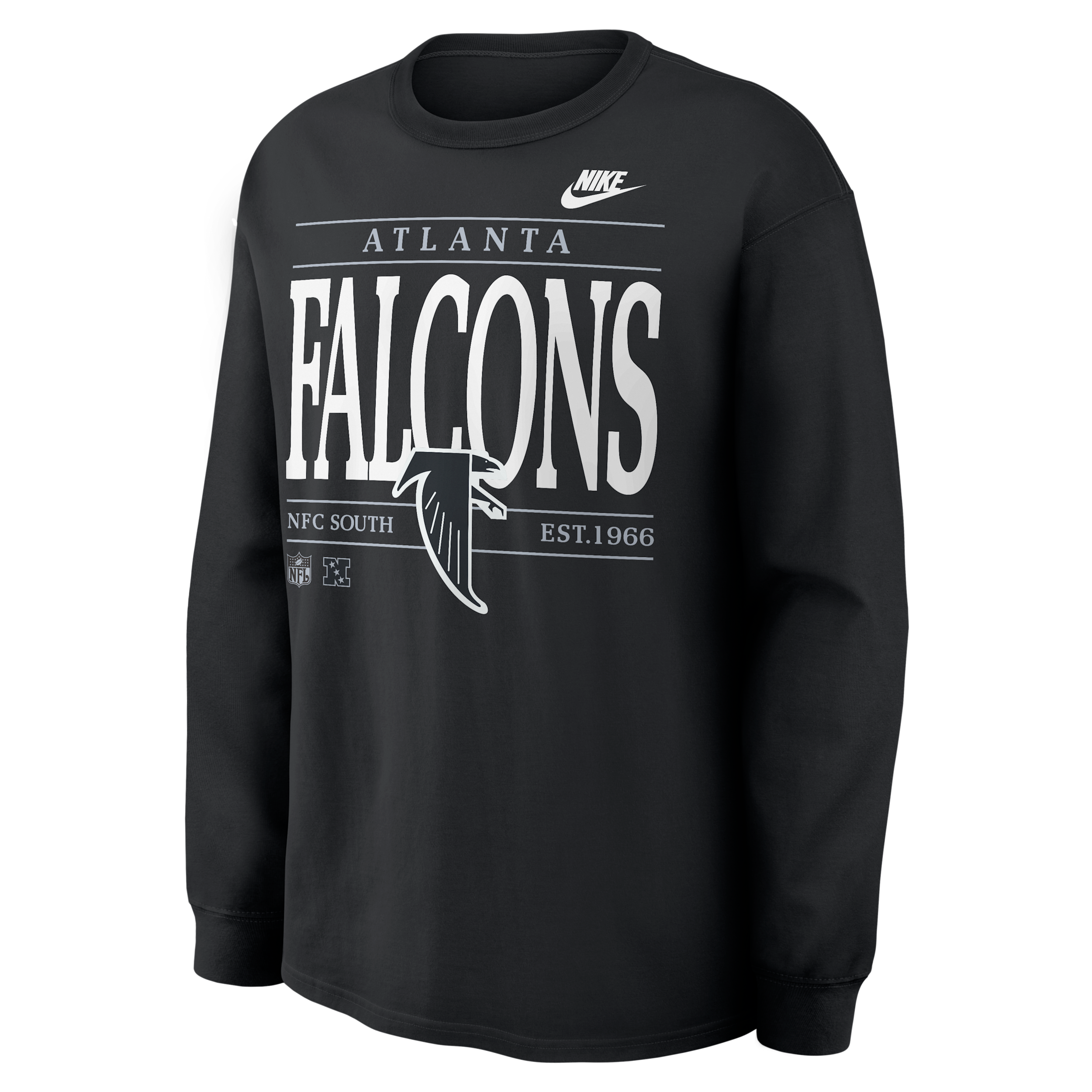 Atlanta Falcons Rewind Max90 Nike Men's NFL Long-Sleeve T-Shirt in Black | 04T900A87V-SD5