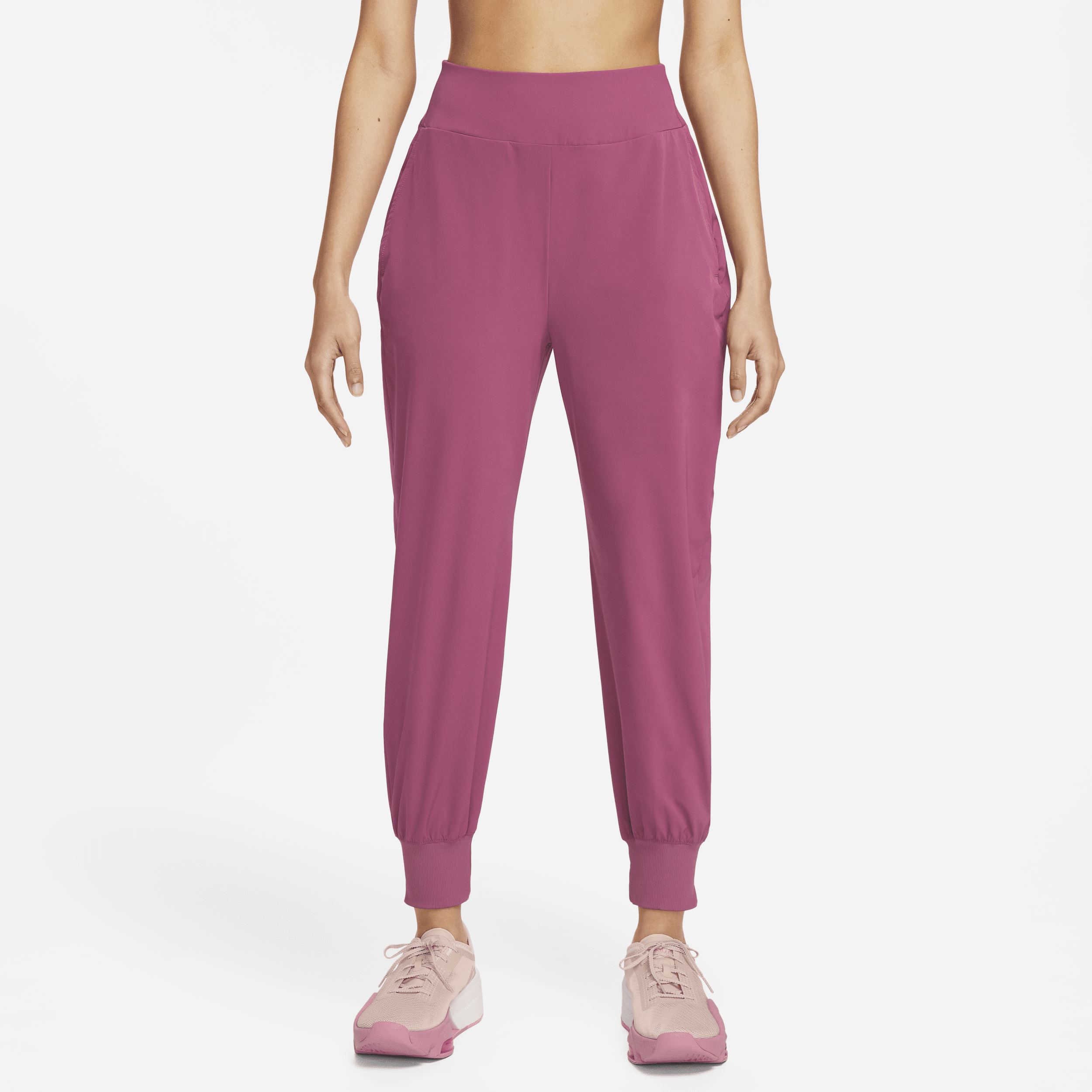 Shop Nike Women's Dri-fit Bliss Mid-rise 7/8 Jogger Pants In Red