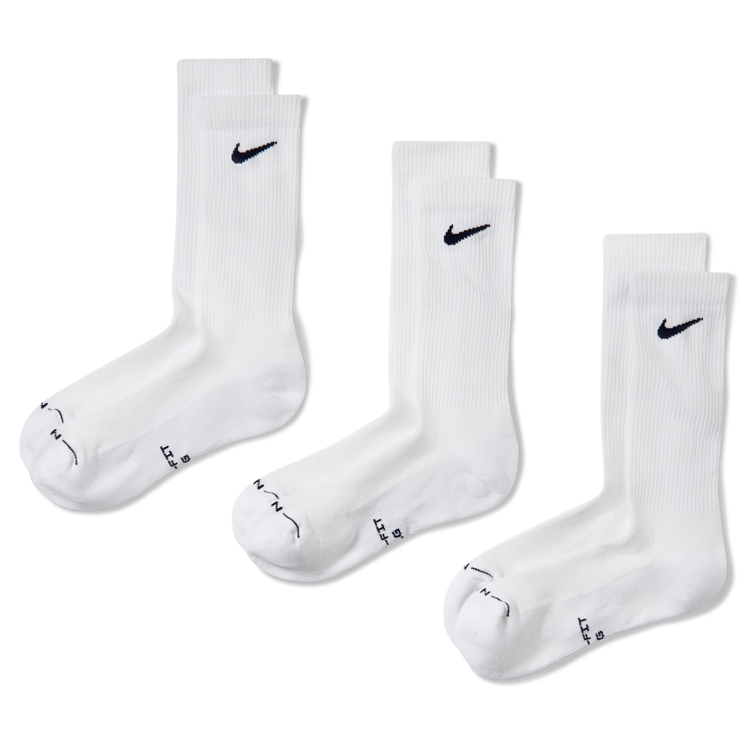 Nike Unisex Everyday Elevated Crew Socks (3 Pairs) in White | HQ4335-901