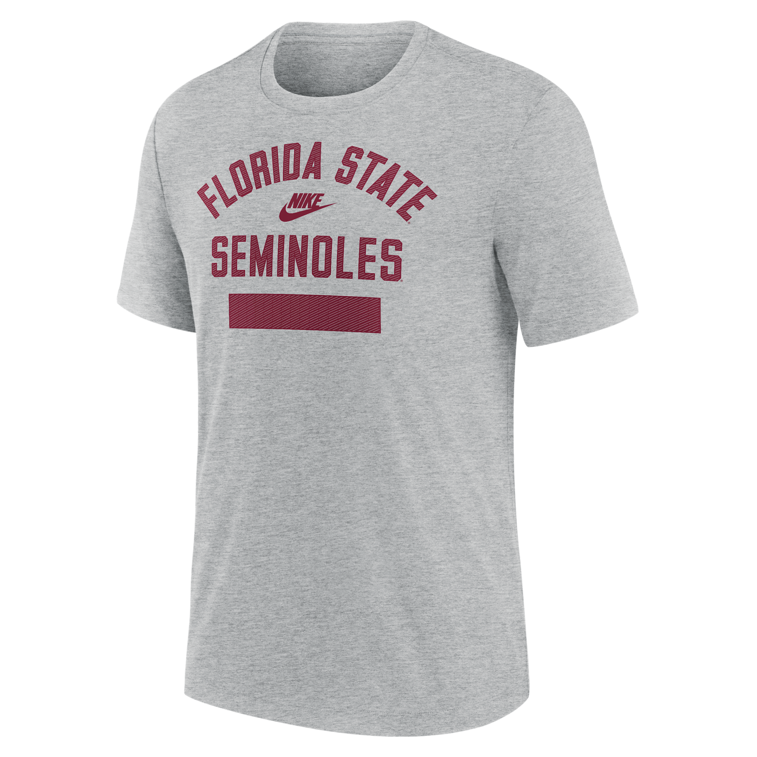 Nike Men's Heather Gray Florida State Seminoles Arch Wordmark Legacy Tri-Blend T-Shirt - Heather Gray