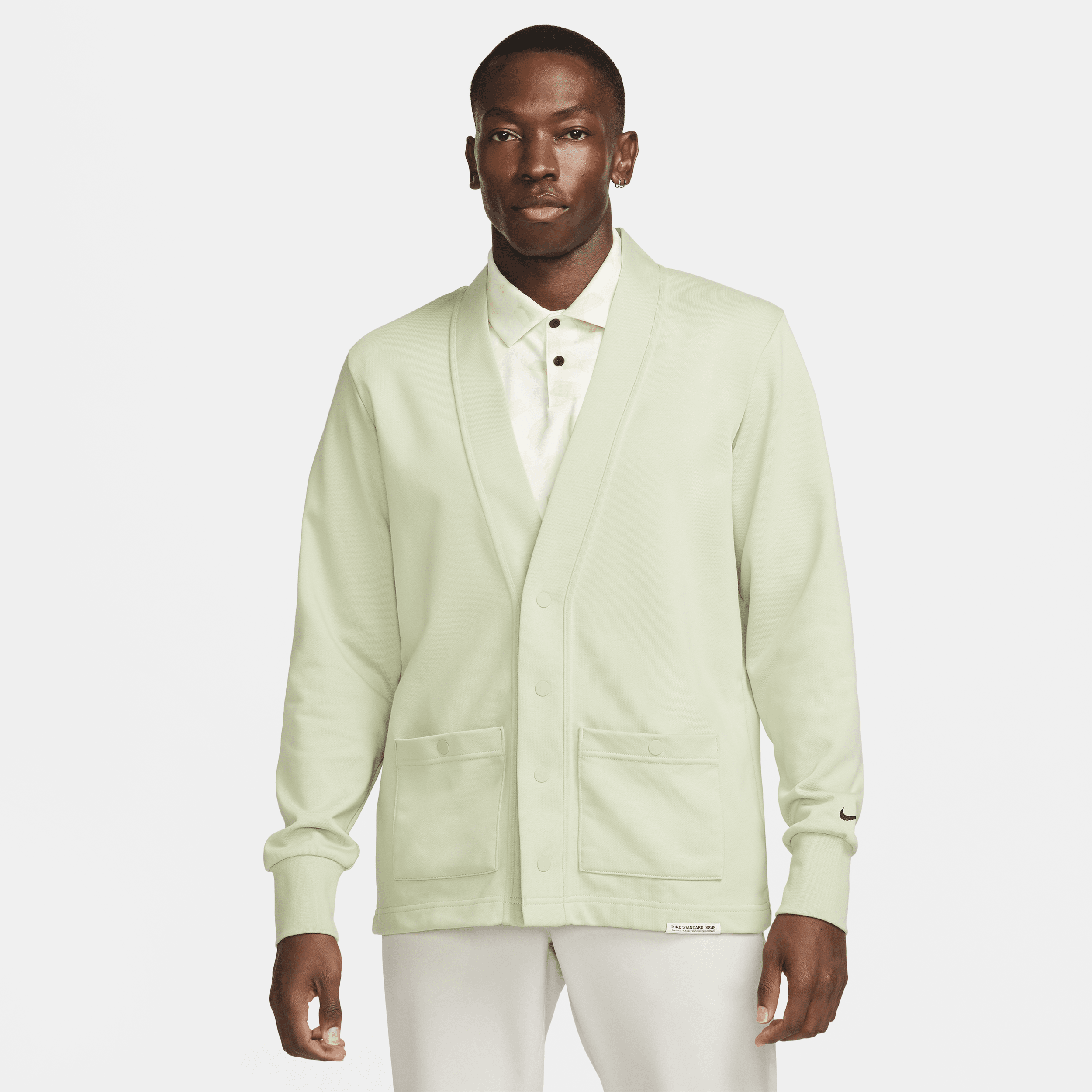 Nike Men's Dri-fit Standard Issue Golf Cardigan In Green