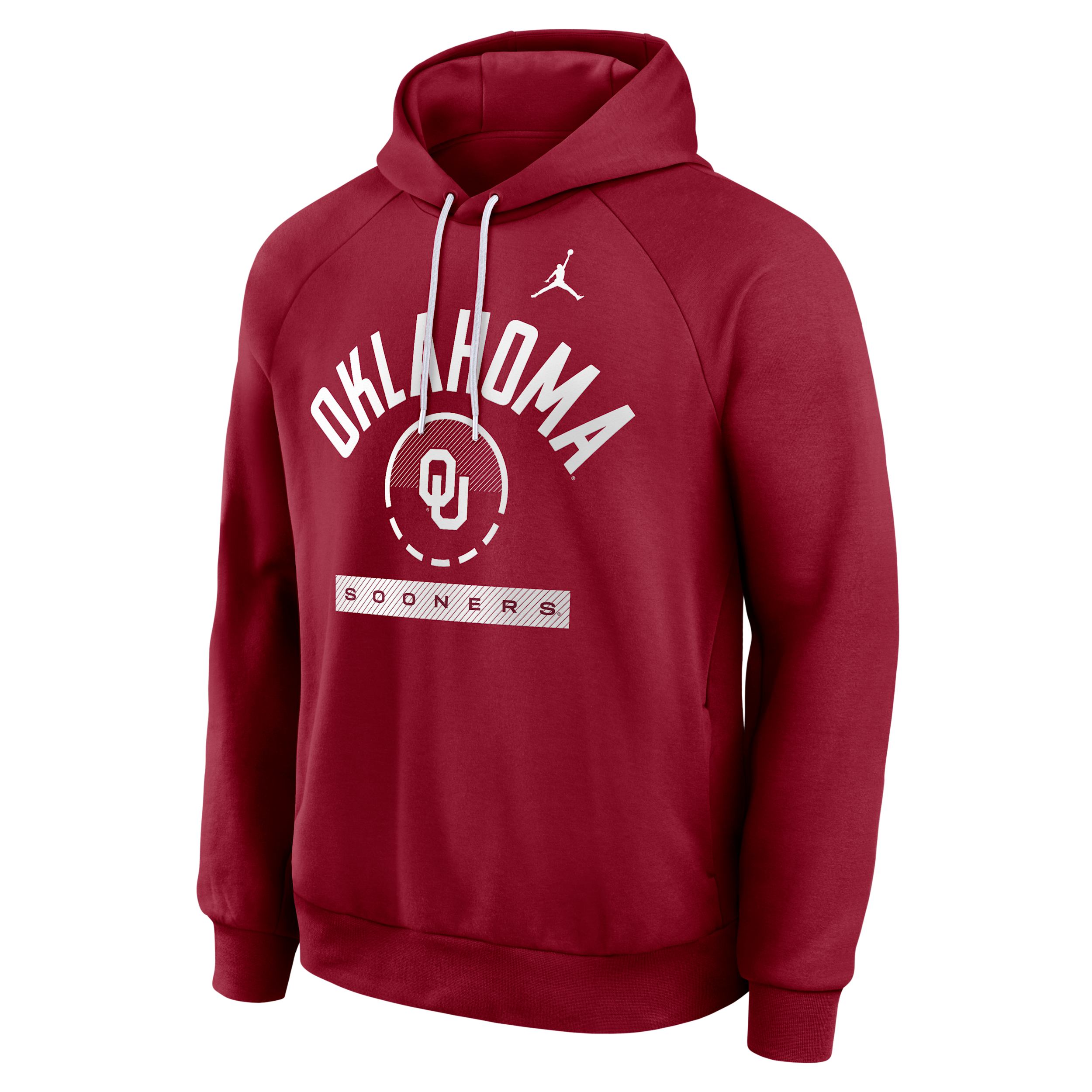 Men's Oklahoma Courtside Jordan Brand Dri-FIT College Pullover Hoodie in Red | 0JEJ99MIOKN-USU
