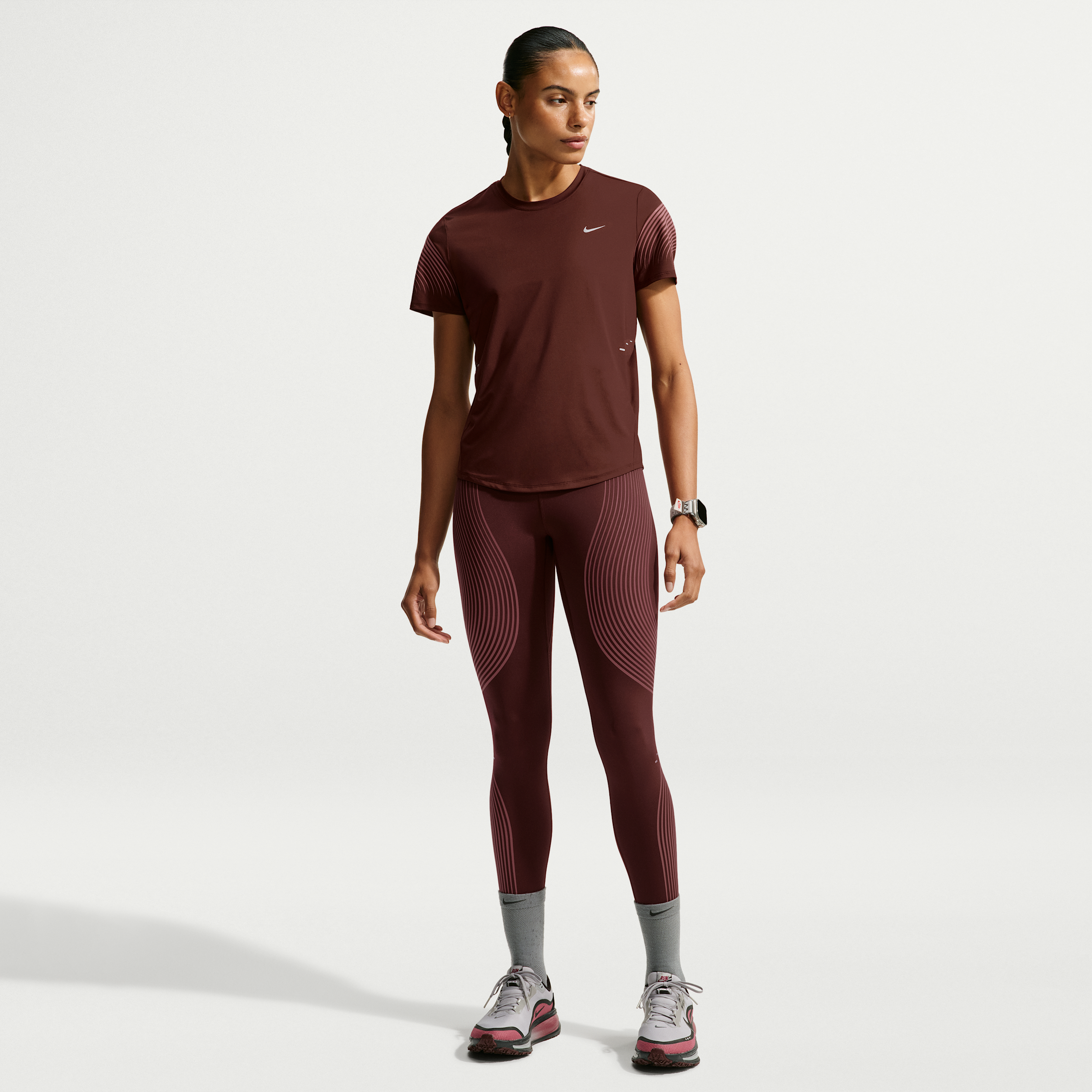 Nike Women's Swift Flash High-Waisted Full-Length Running Leggings in Purple | IO3840-658