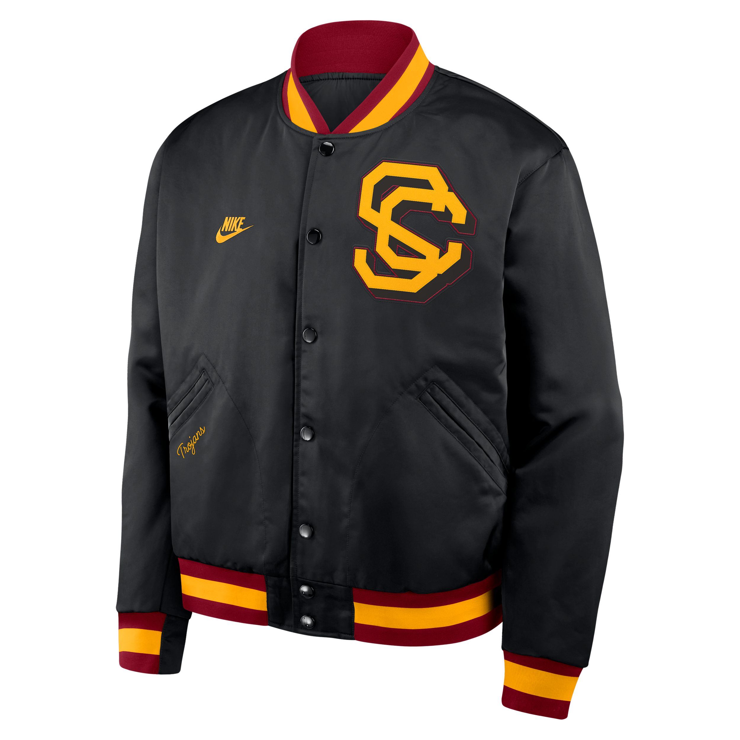 Nike Usc Legacy Men's College Full-snap Bomber Jacket In Black