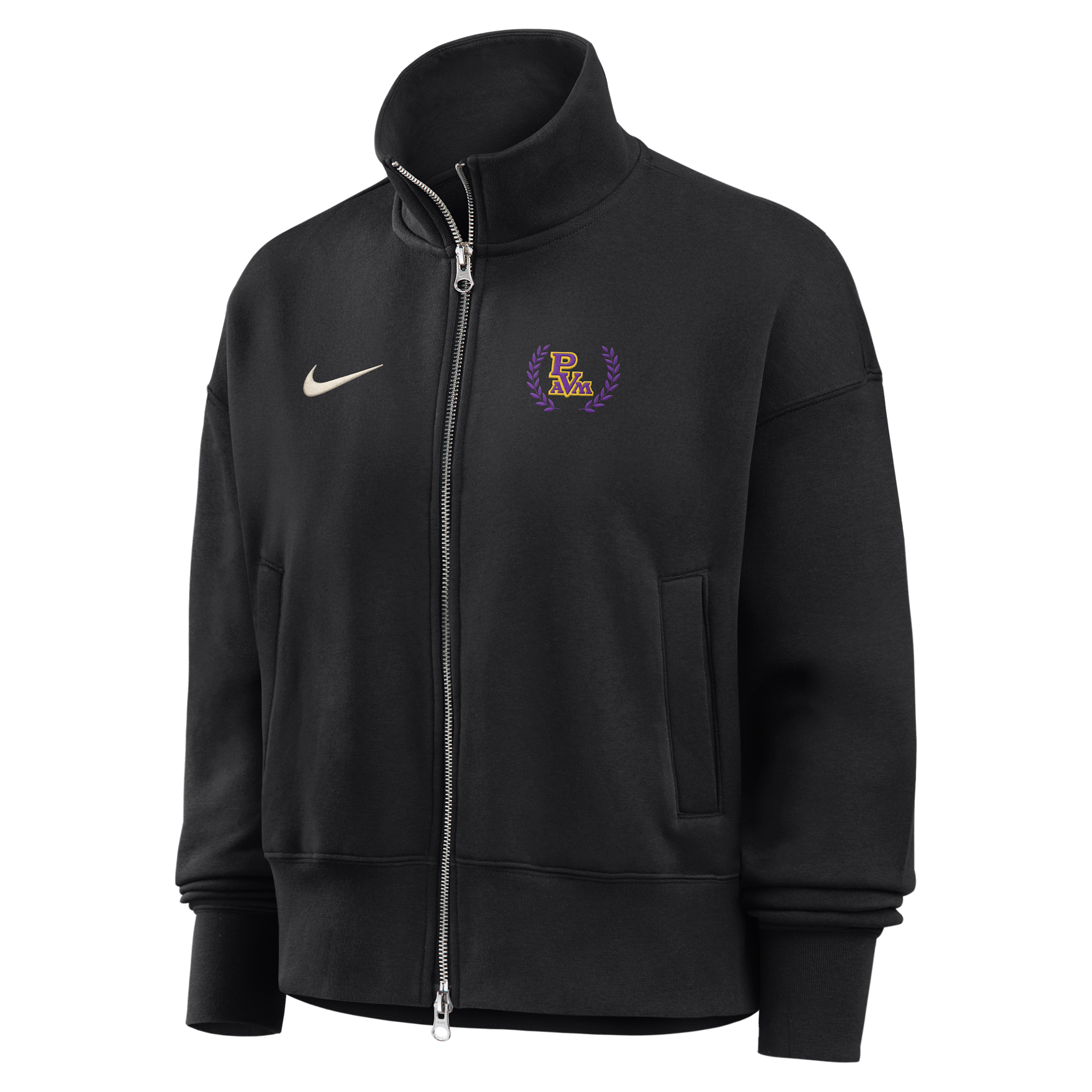 Nike Women's College (Prairie View A&M University) Nike Women's Phoenix Fleece Track Jacket in Black | ZW052NPVUN26-BLK