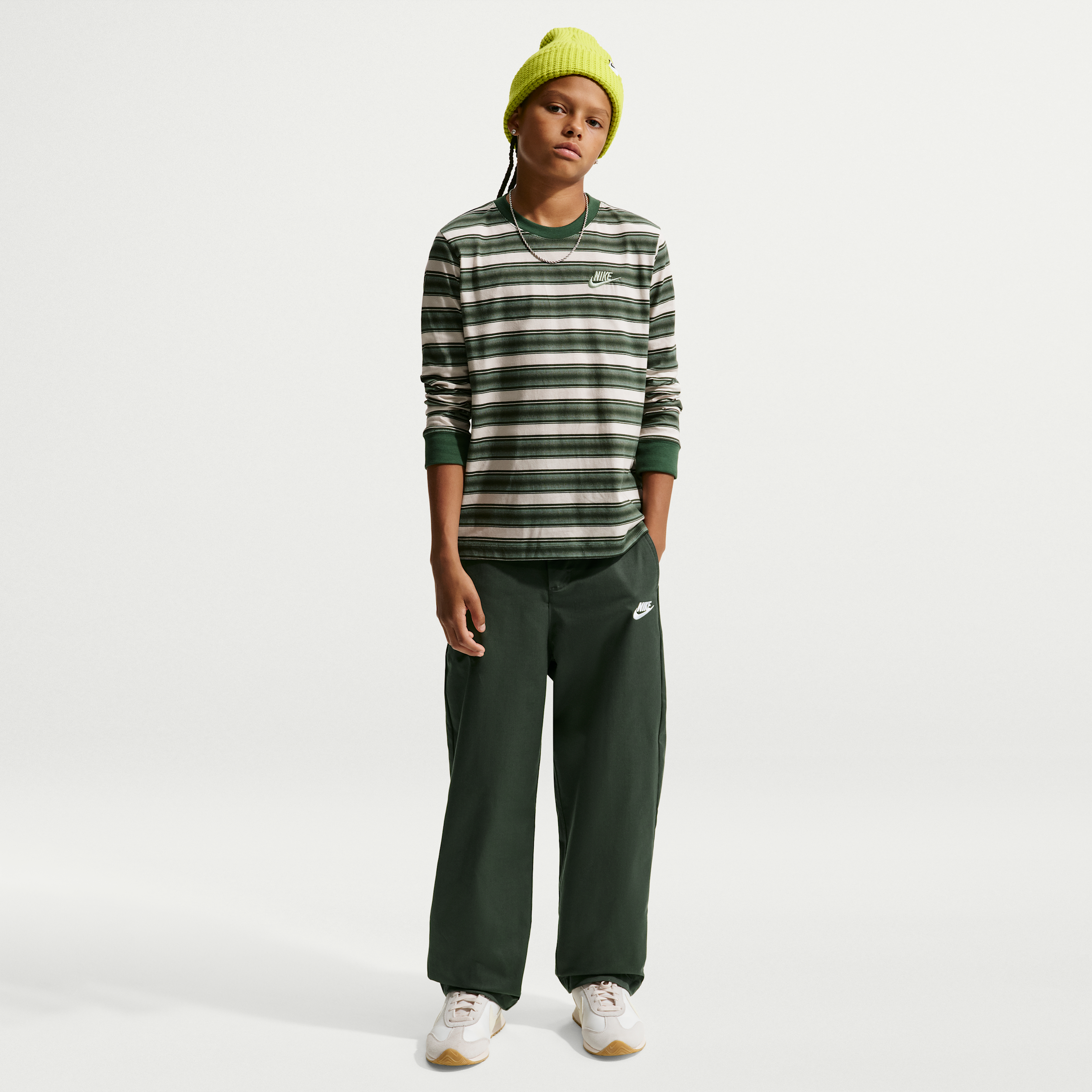 Nike Sportswear Club Big Kids' Woven Everyday Pants in Green | IF2823-303