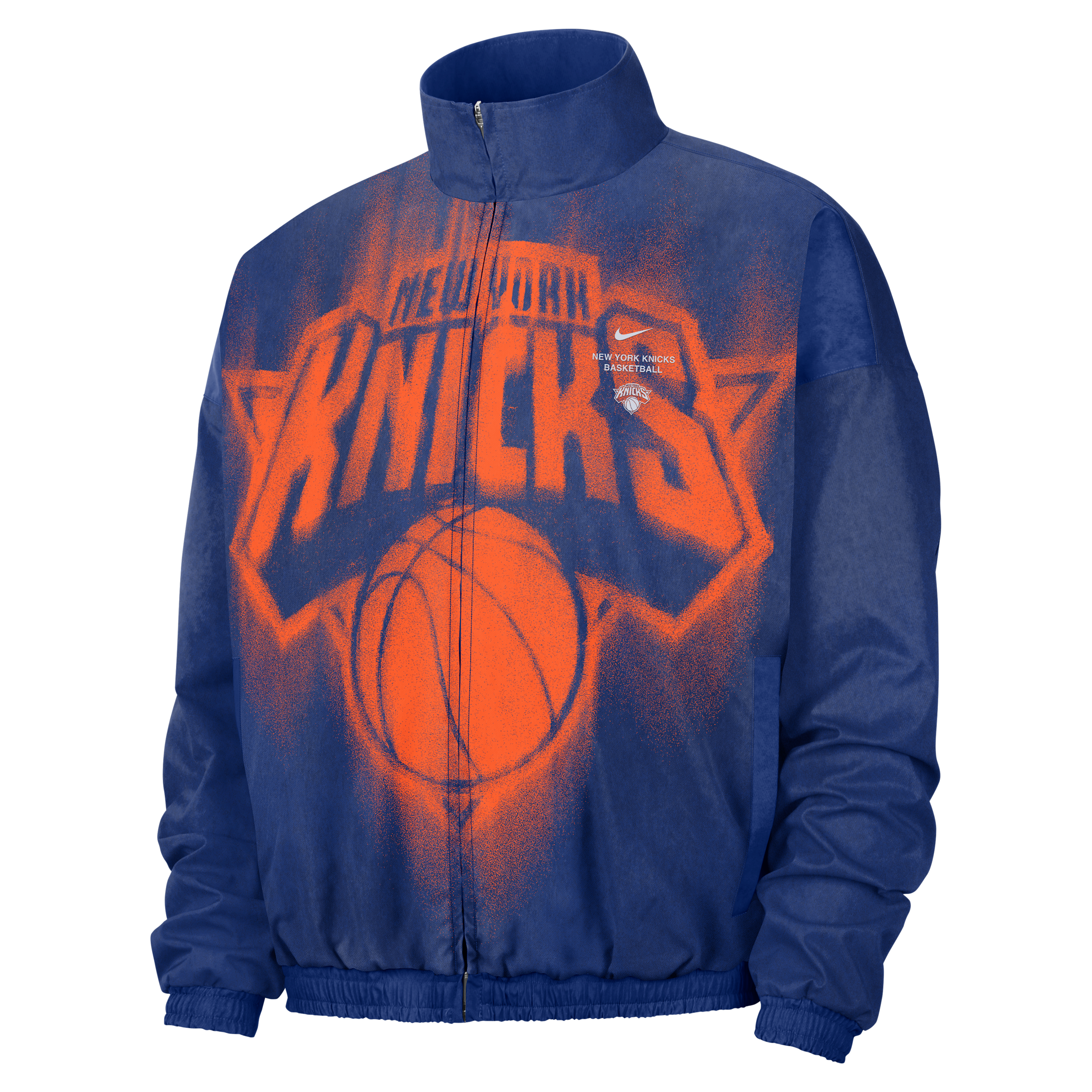 Nike Adult New York Knicks Worn With Obsession Standard Issue Game Theater Loud Woven Jacket, Men's, XXL, Blue