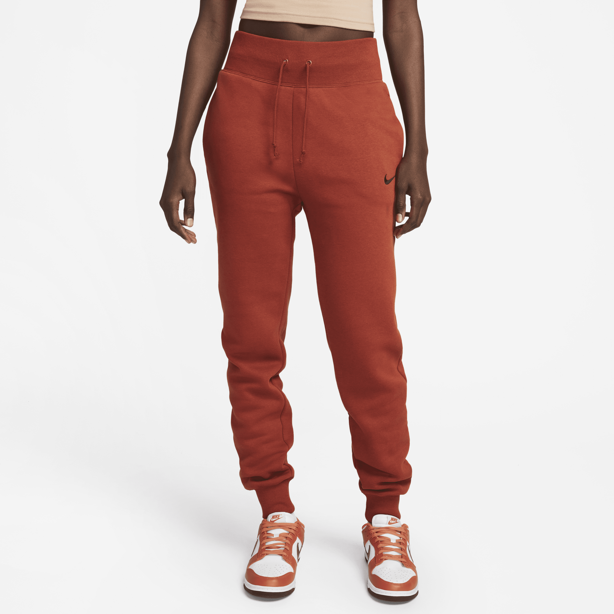 Nike Women's  Sportswear Phoenix Fleece High-waisted Jogger Pants In Orange