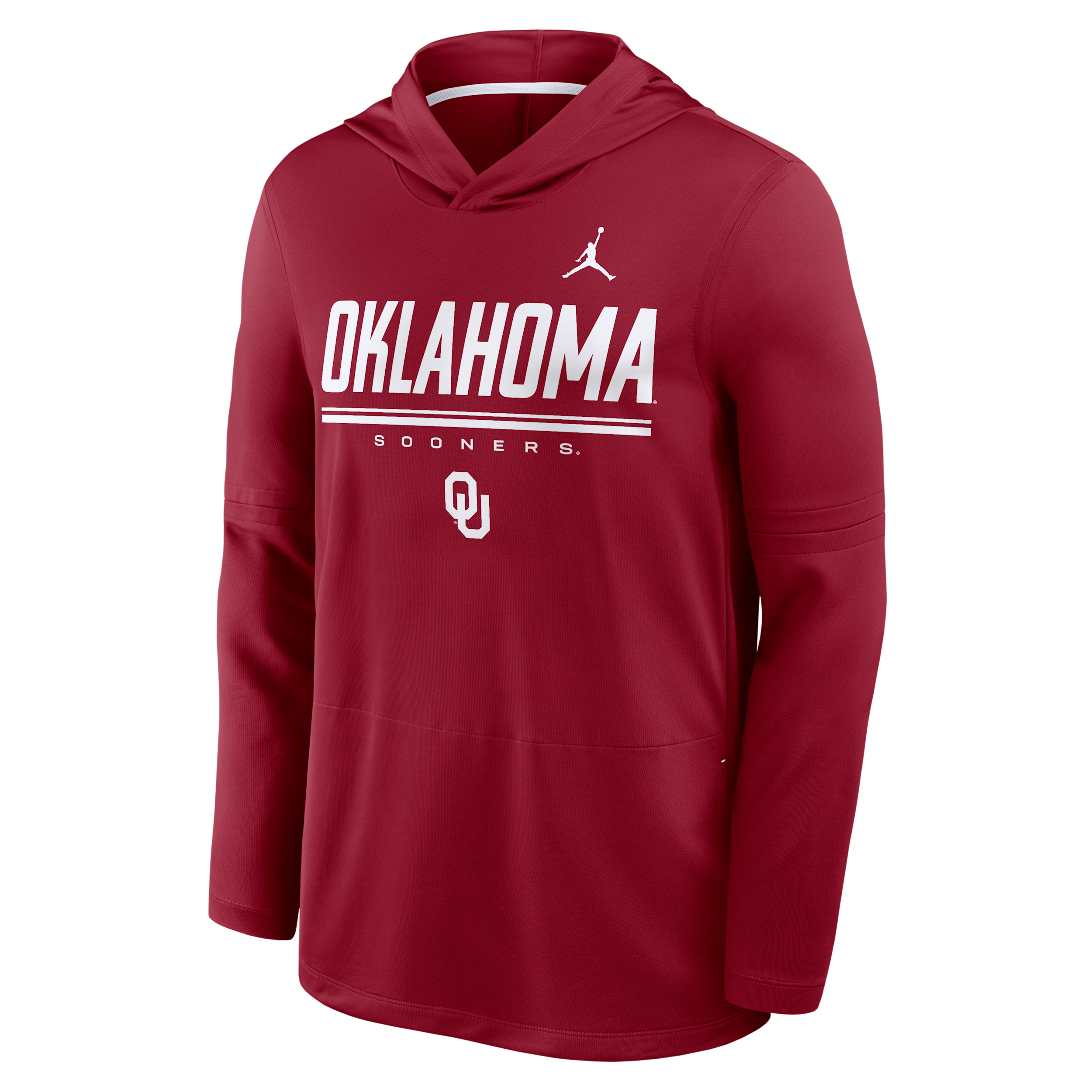 Jordan Men's Crimson Oklahoma Sooners 2026 Sideline Lightweight Long Sleeve Hooded Dri-fit T-Shirt - Crimson