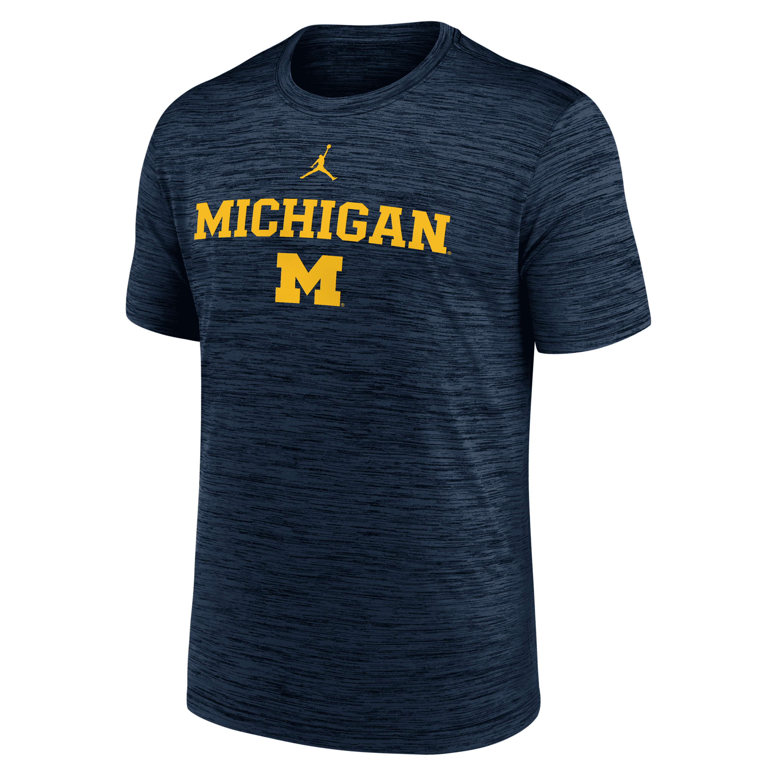 Jordan Men's Navy Michigan Wolverines Campus Slant Velocity Performance T-shirt In Blue