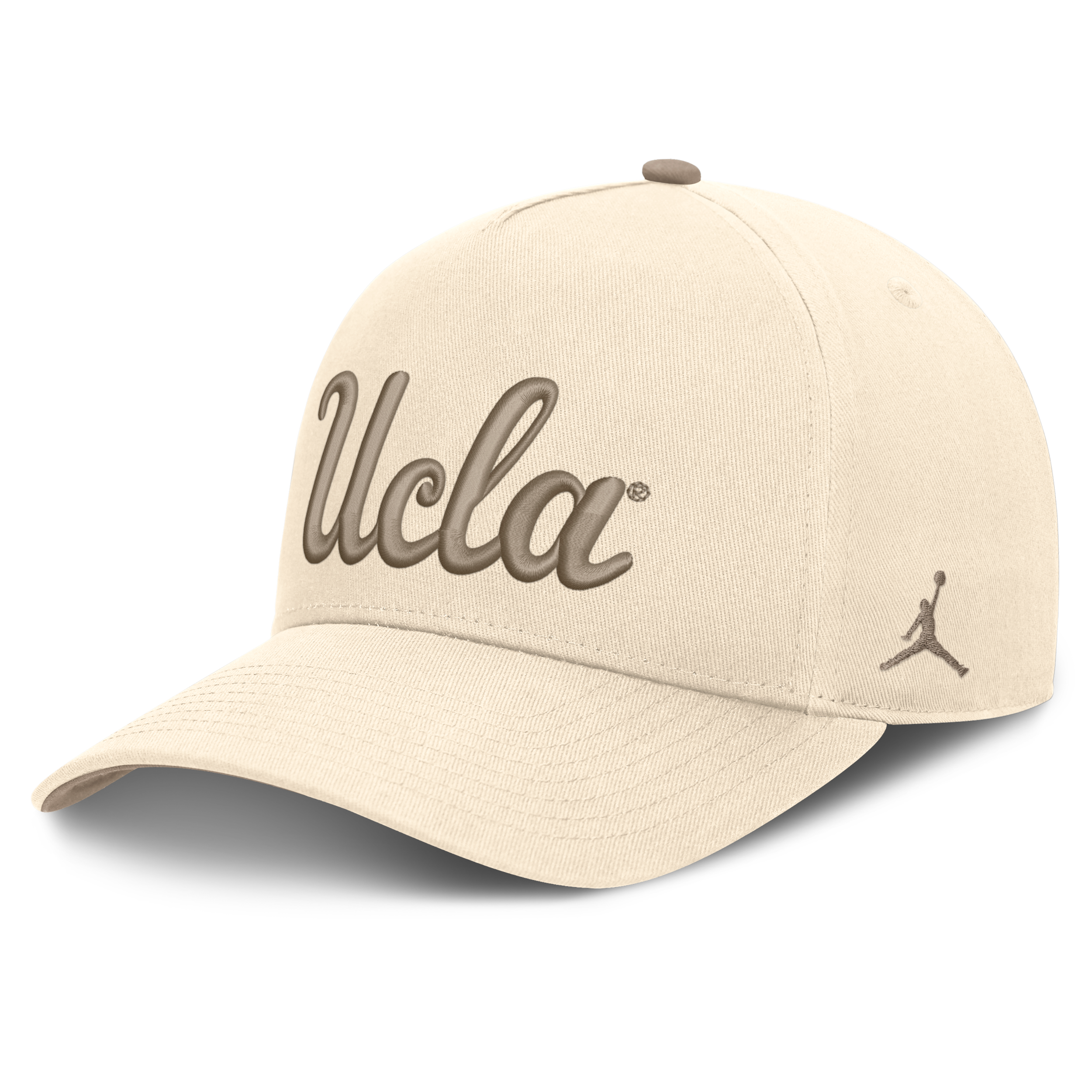 Men's UCLA Natural Rise Jordan Brand Dri-FIT College A-Frame Adjustable Hat in Brown | JCB20DTUUCL-M4T