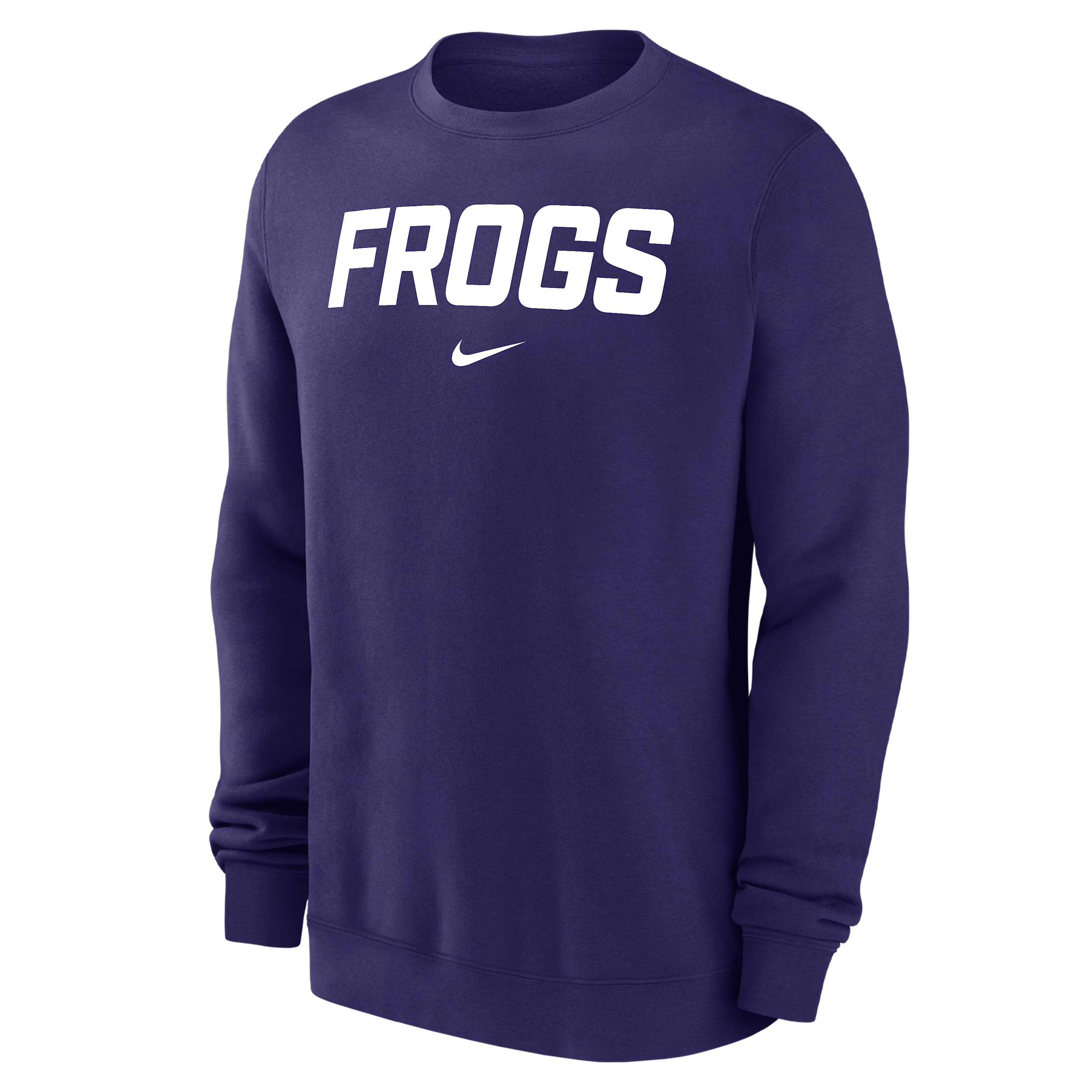 Nike Men's College Club (TCU Horned Frogs) Pullover Crew-Neck Sweatshirt in Purple | M33778P826TCUN-ORC