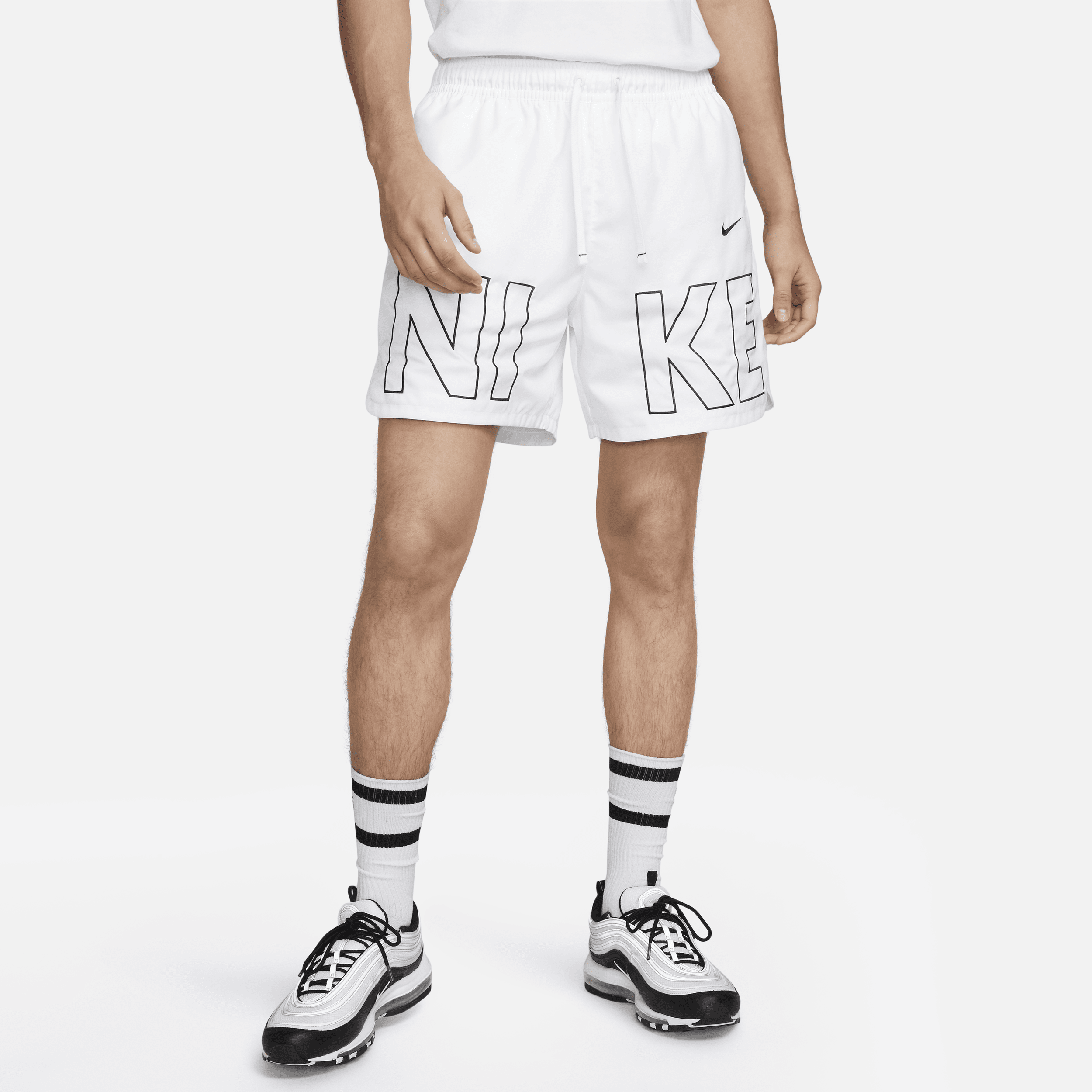 Nike Men's  Sportswear Woven Flow Shorts In White