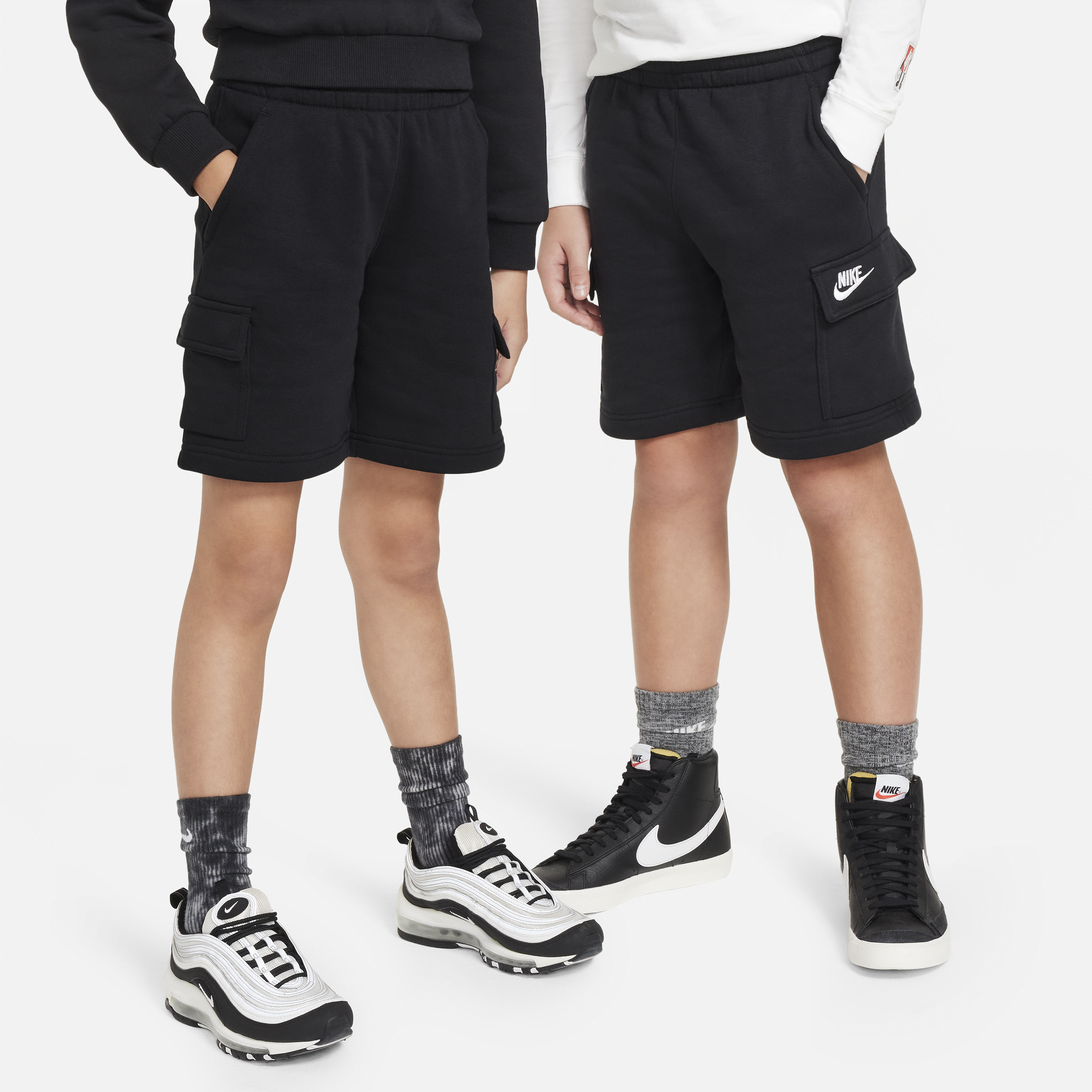 Shop Nike Sportswear Club Fleece Big Kids' Cargo Shorts In Black