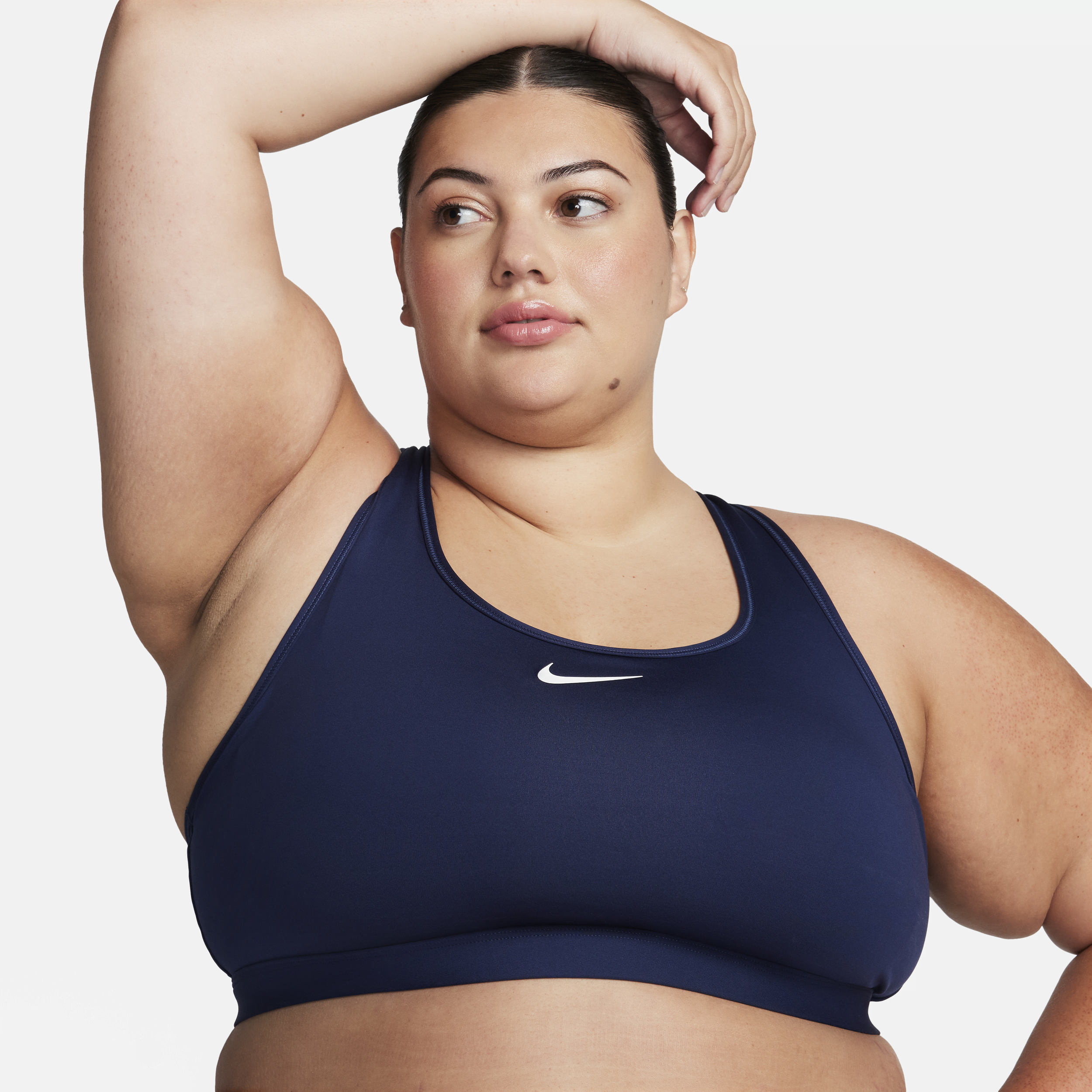 Nike Women's Swoosh Medium Support Padded Sports Bra (plus Size) In Blue