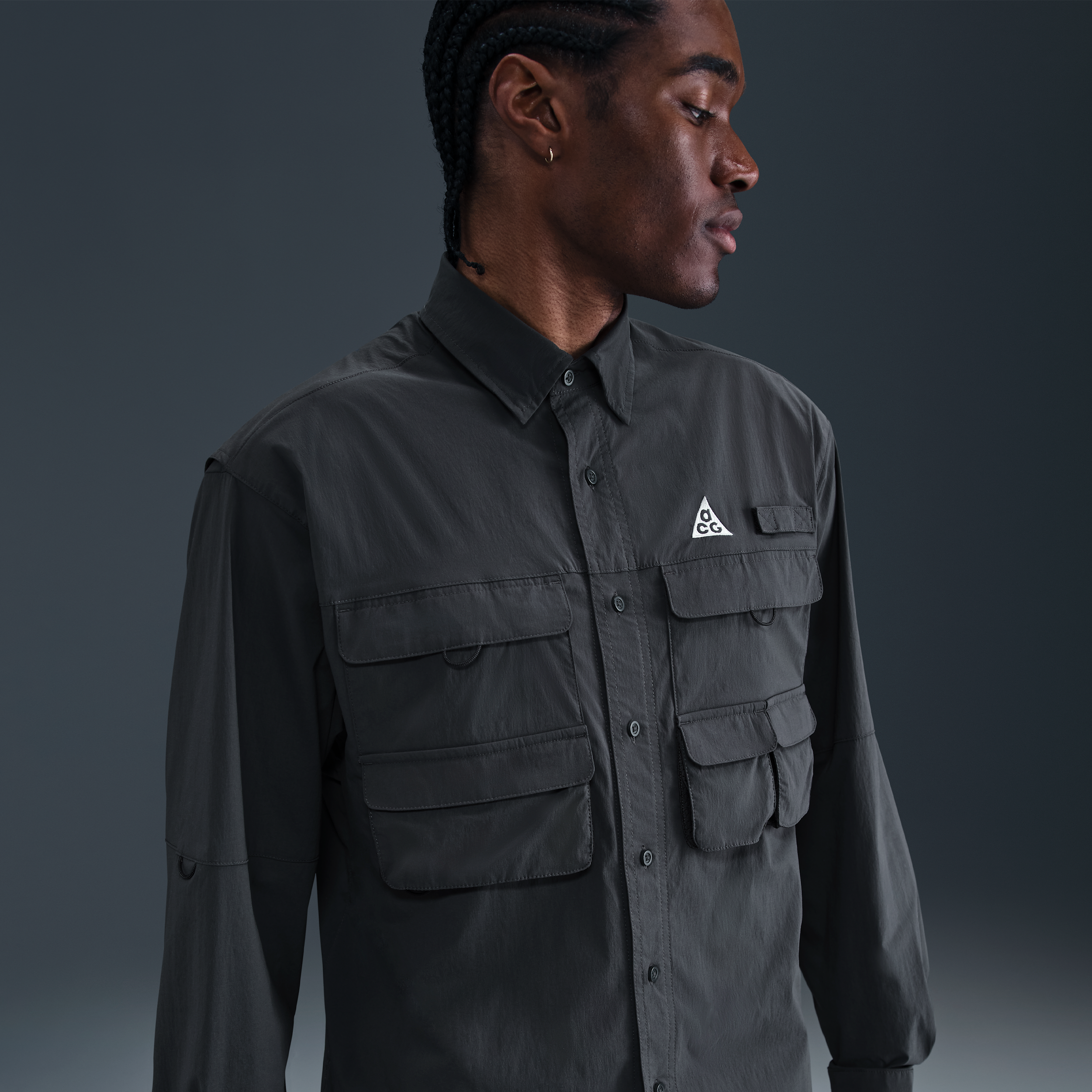Nike Men's Acg "orb Weaver" Dri-fit Adv Uv Long-sleeve Shirt In Black