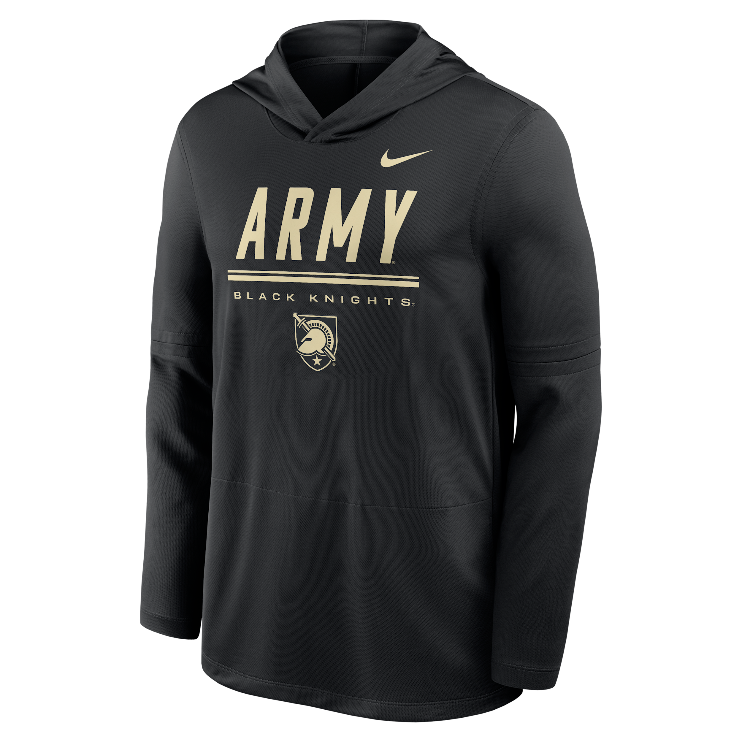 Army Sideline Nike Men's Dri-FIT College Long-Sleeve Hooded Top in Black | IV7749-010