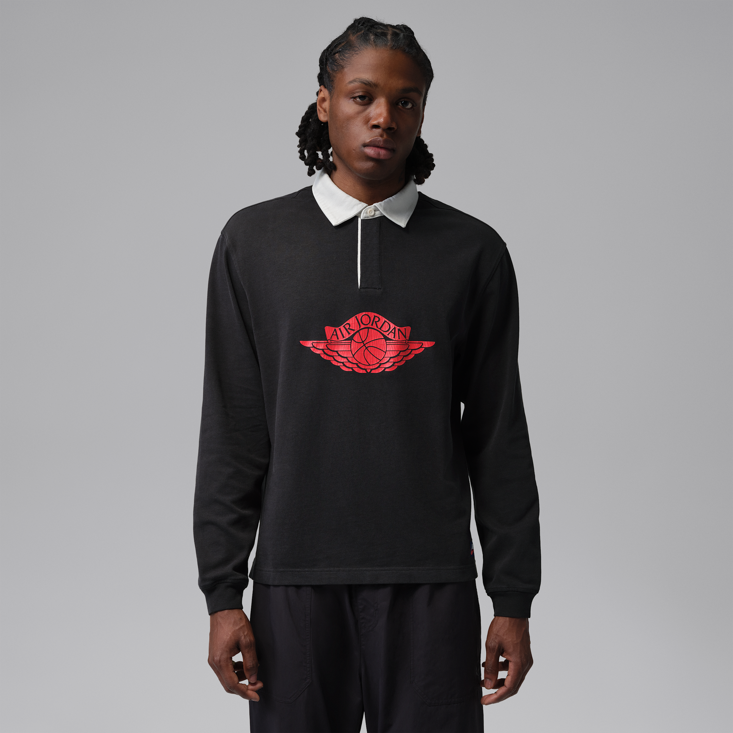 Men's Jordan Flight Essentials Rugby Top in Black | IM9148-010