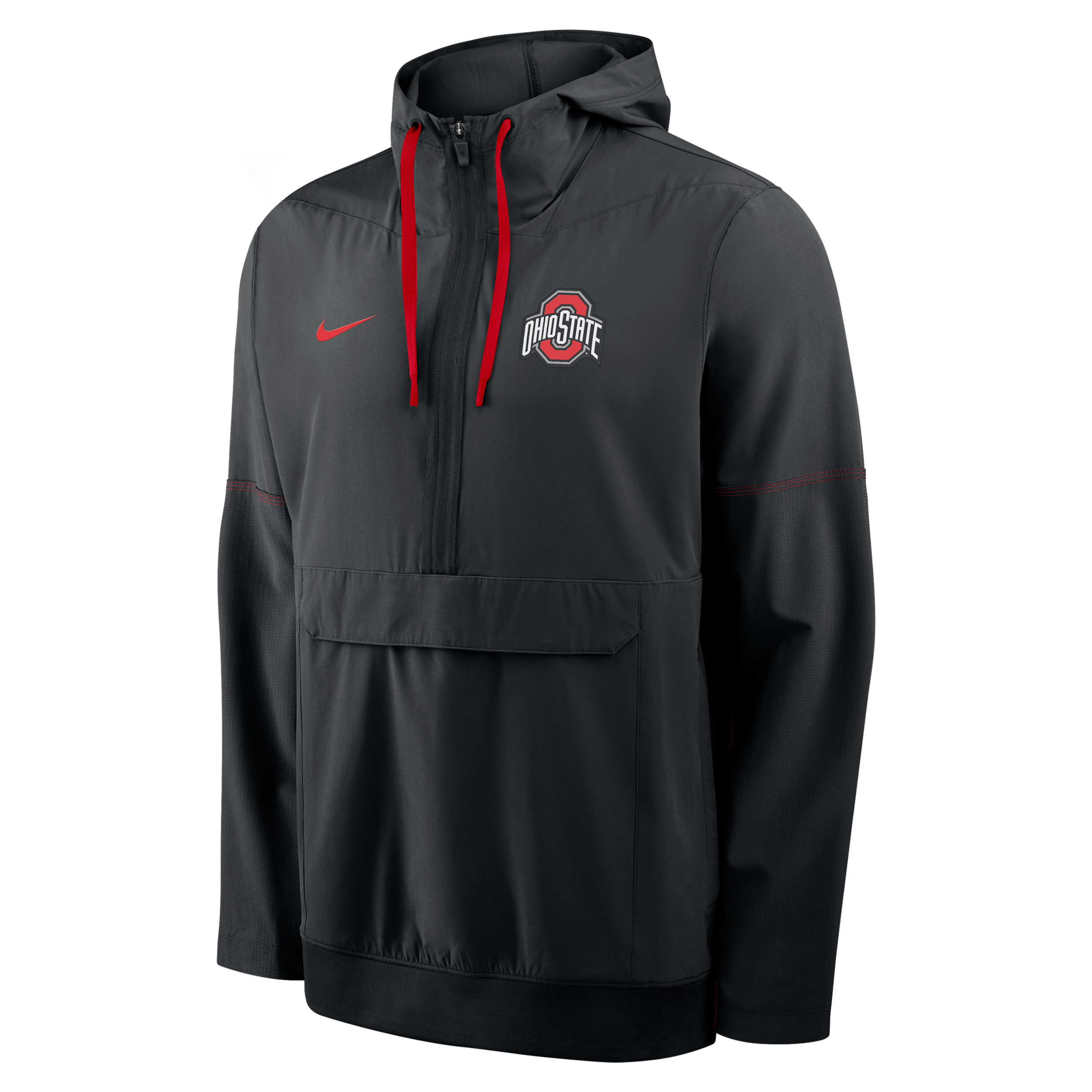 Nike Ohio State Sideline Anorak Men's College 1/2-zip Hooded Jacket In Black