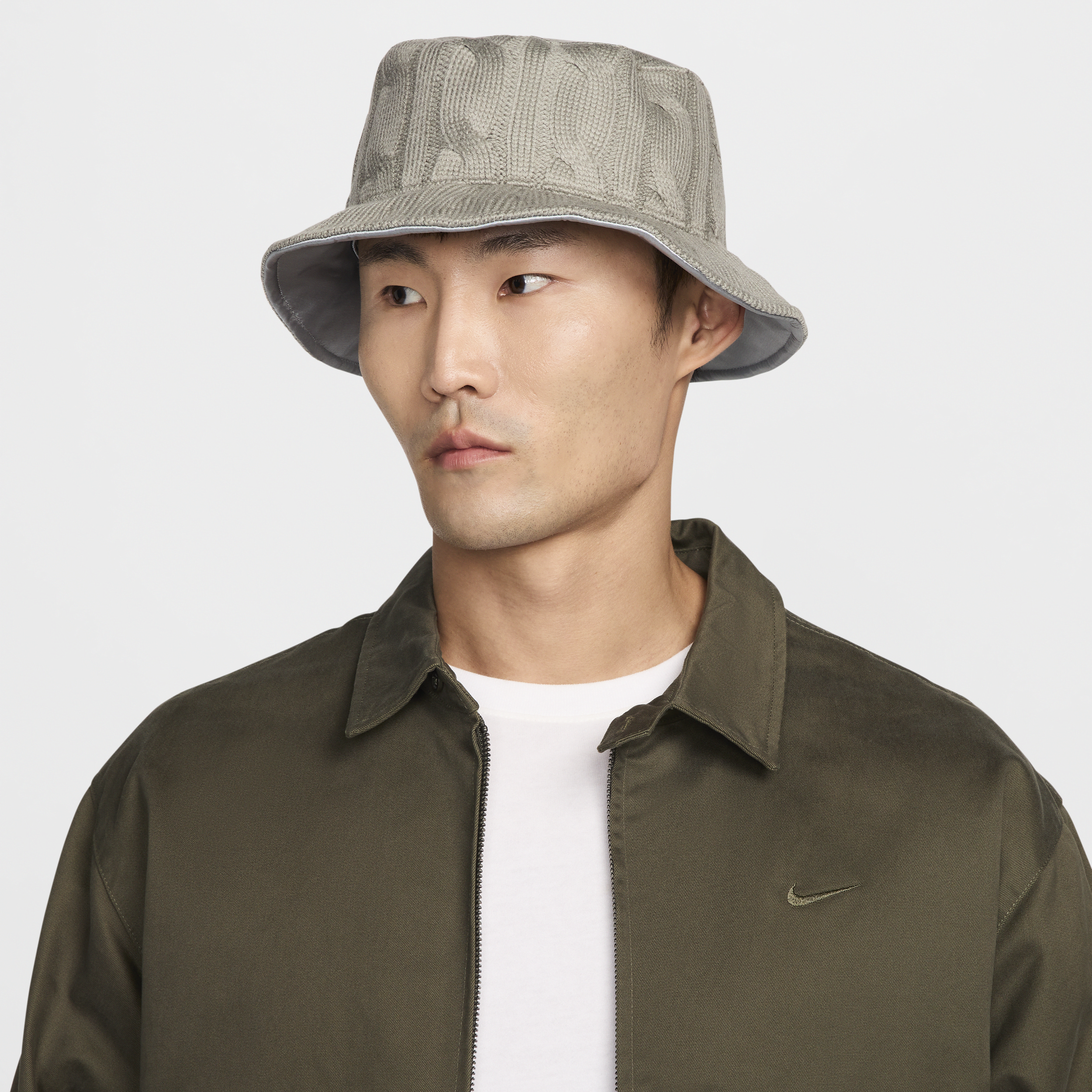 Nike Unisex Life Apex Reversible Bucket Hat In Grey