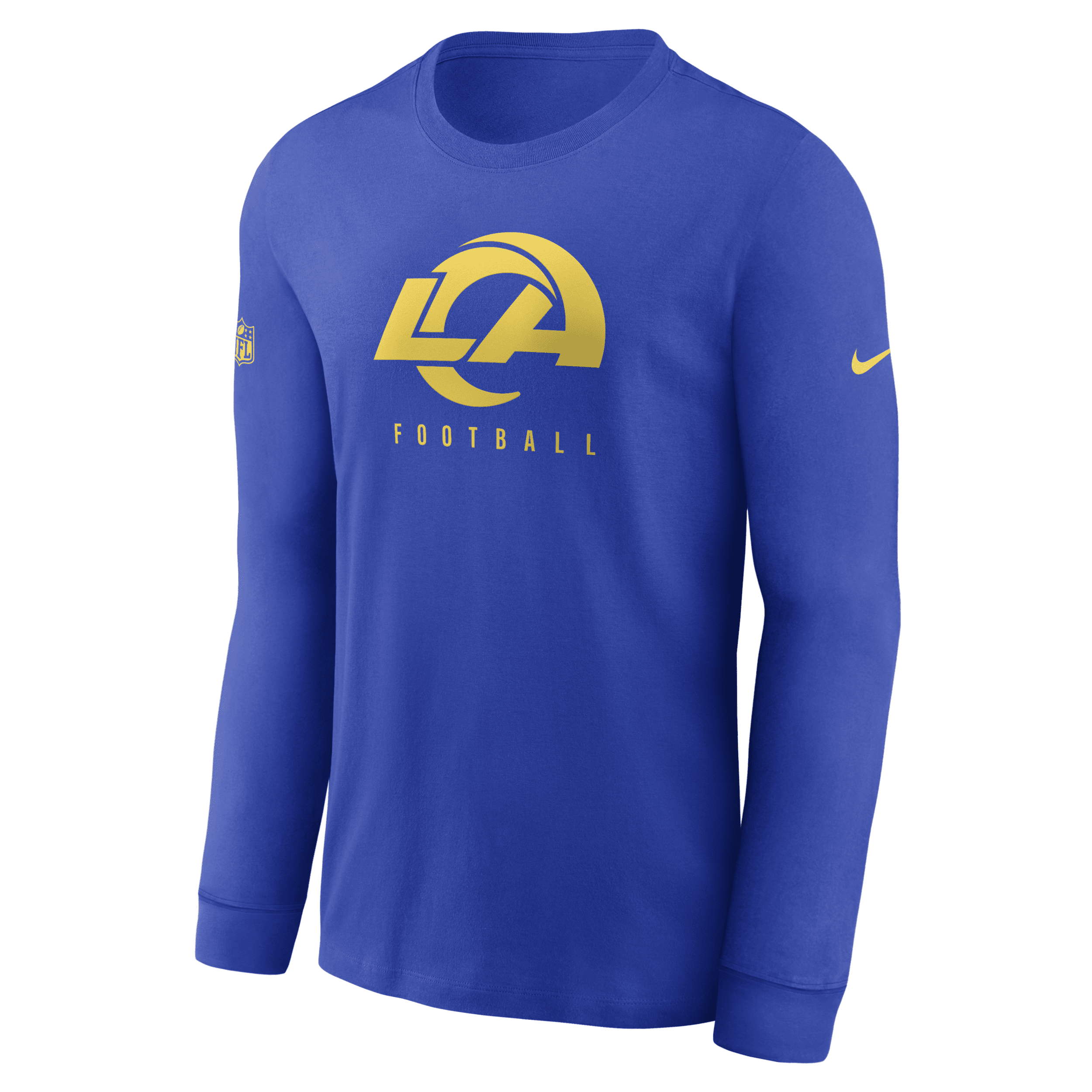 Shop Nike Men's Dri-fit Sideline Team (nfl Los Angeles Rams) Long-sleeve T-shirt In Blue