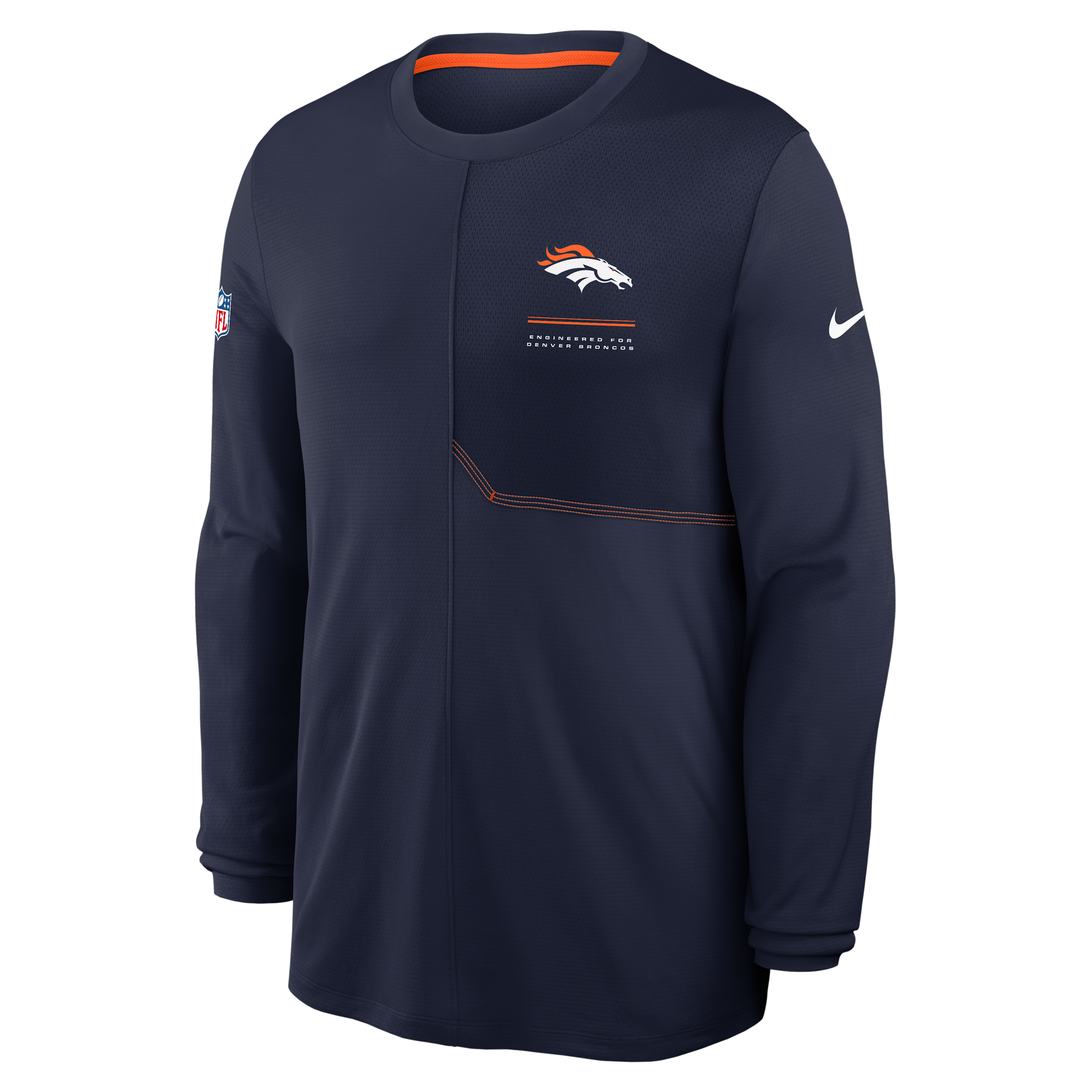Denver Broncos Sideline Coach Nike Men's Dri-FIT NFL Long-Sleeve Top in Blue | 03B1061K8W-B8B