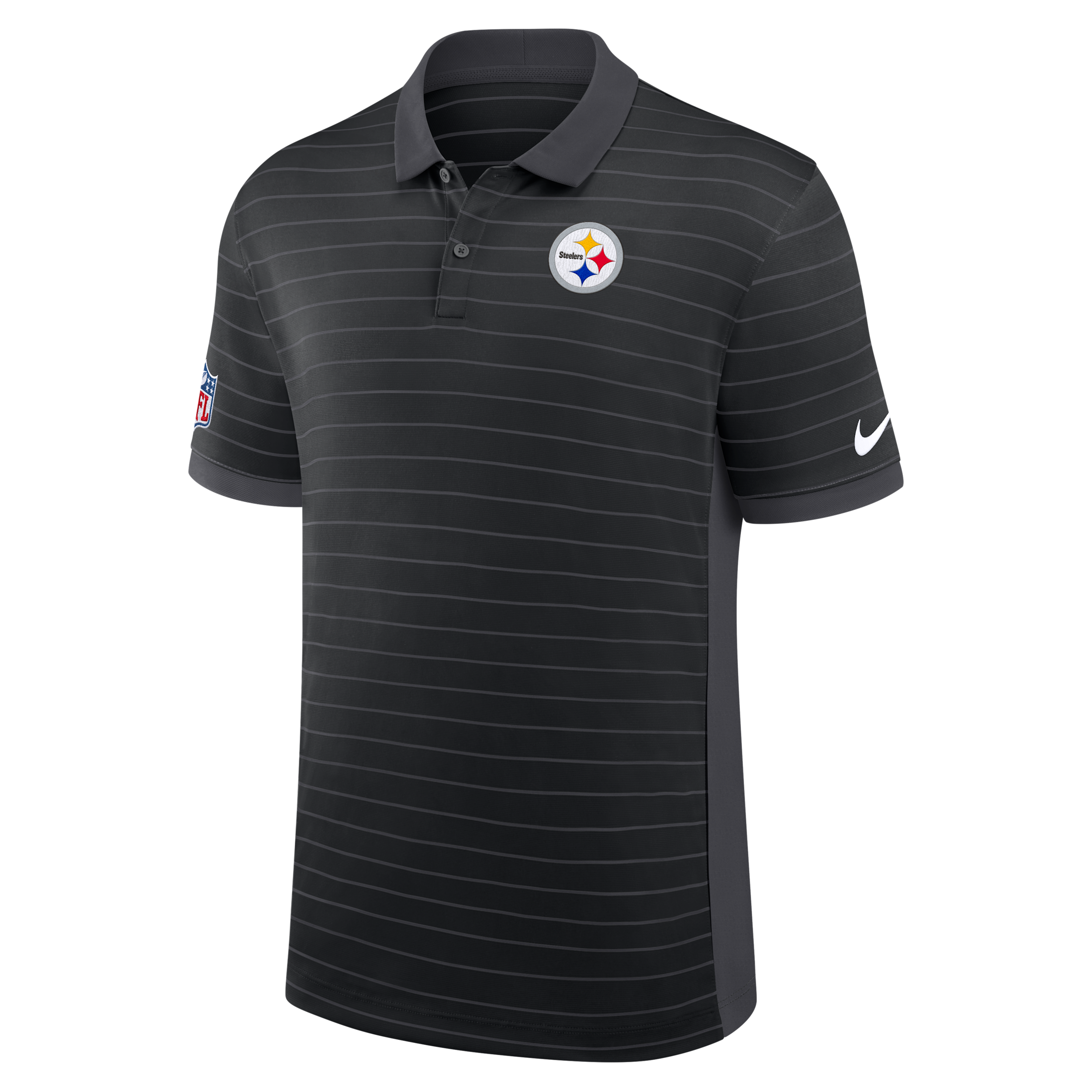 Pittsburgh Steelers Sideline Victory Stripe Nike Men's Dri-FIT NFL Polo in Black | 03BG166N7L-RPE