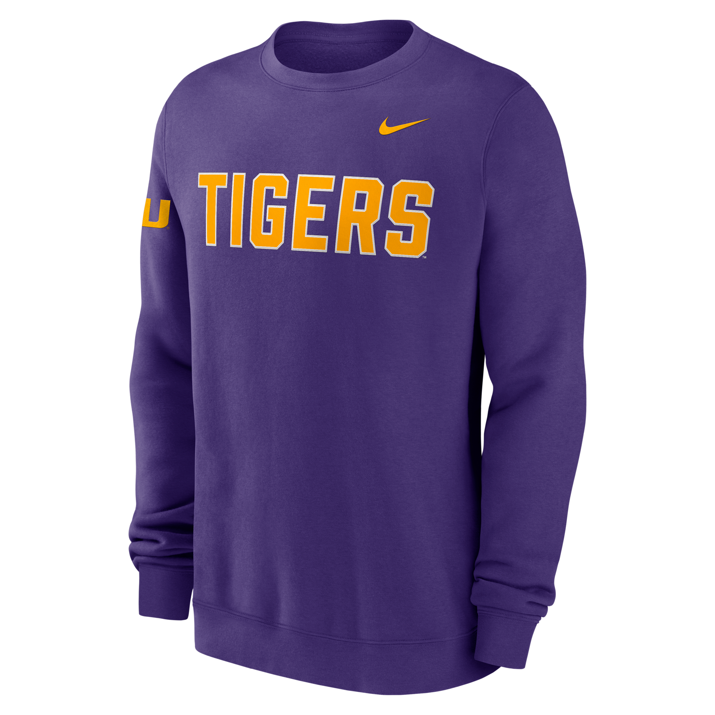 LSU Sideline Club Nike Men's College Pullover Crew in Purple | 02TT51LLSN-R0M