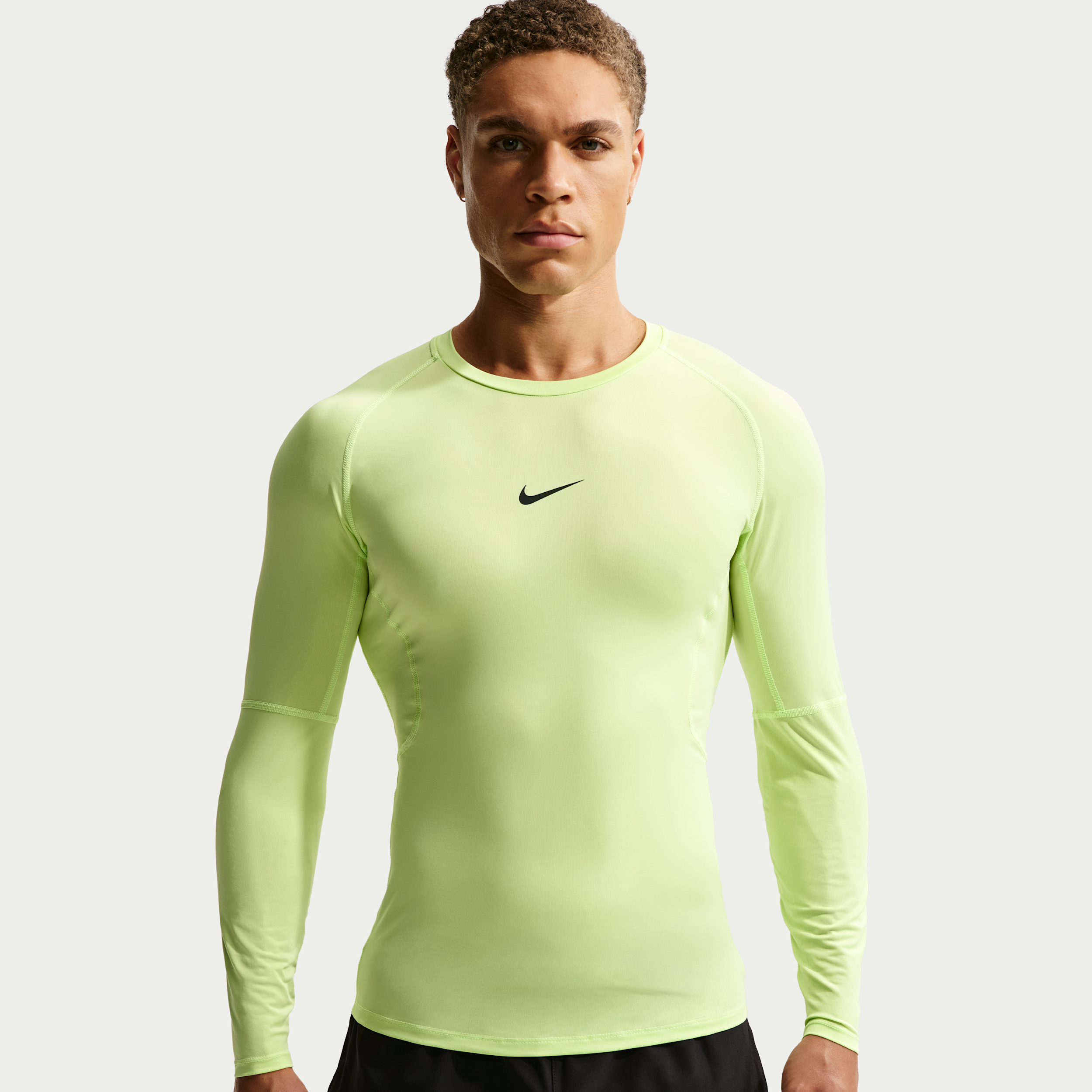 Men's Nike Pro Dri-FIT Tight Long-Sleeve Fitness Top in Green | FB7919-360