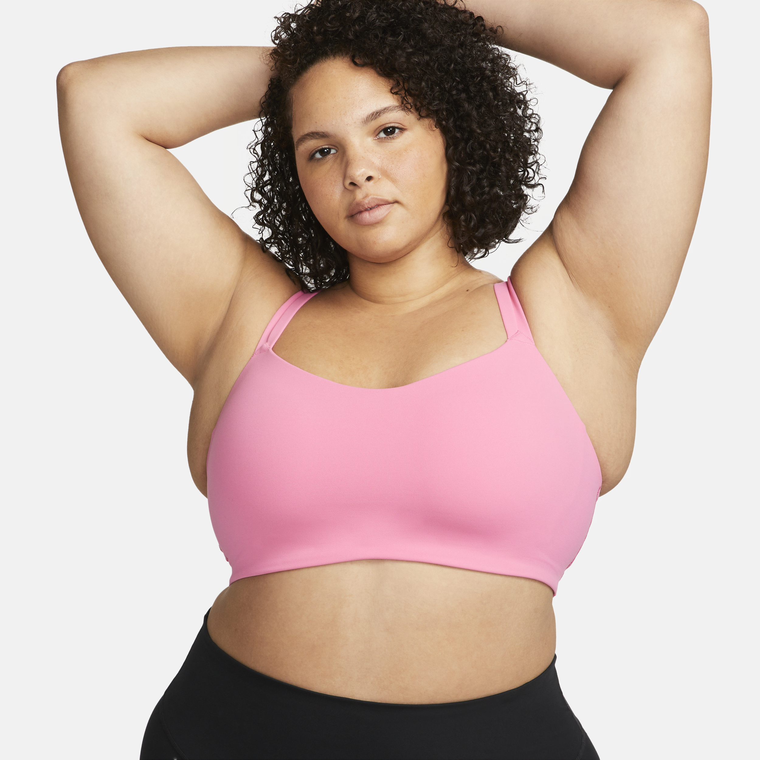Nike Women's Alate Trace Light-support Padded Strappy Sports Bra (plus Size) In Pink