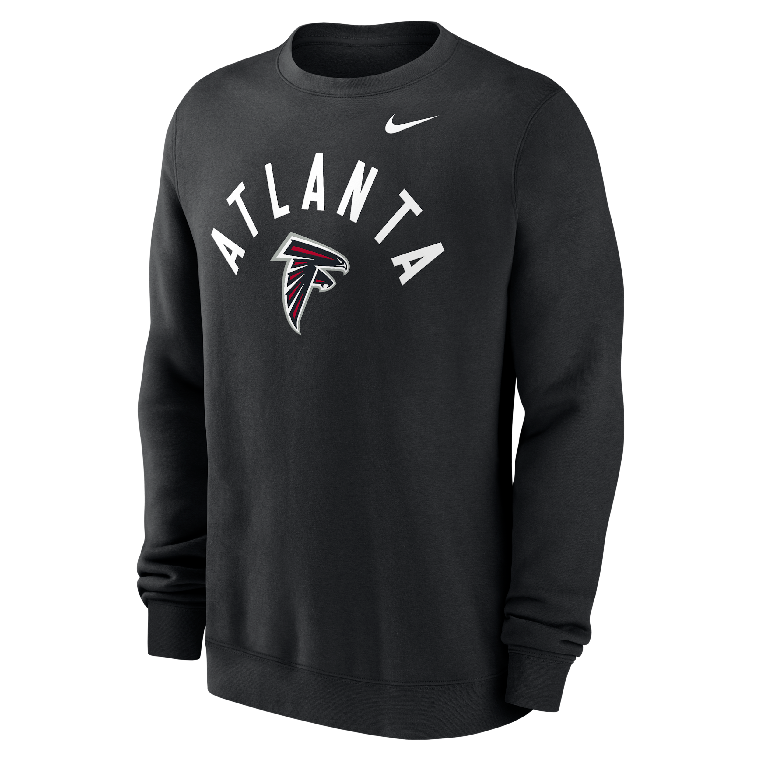 Atlanta Falcons Club Nike Men's NFL Pullover Crew in Black | NKPV00A96-ANW