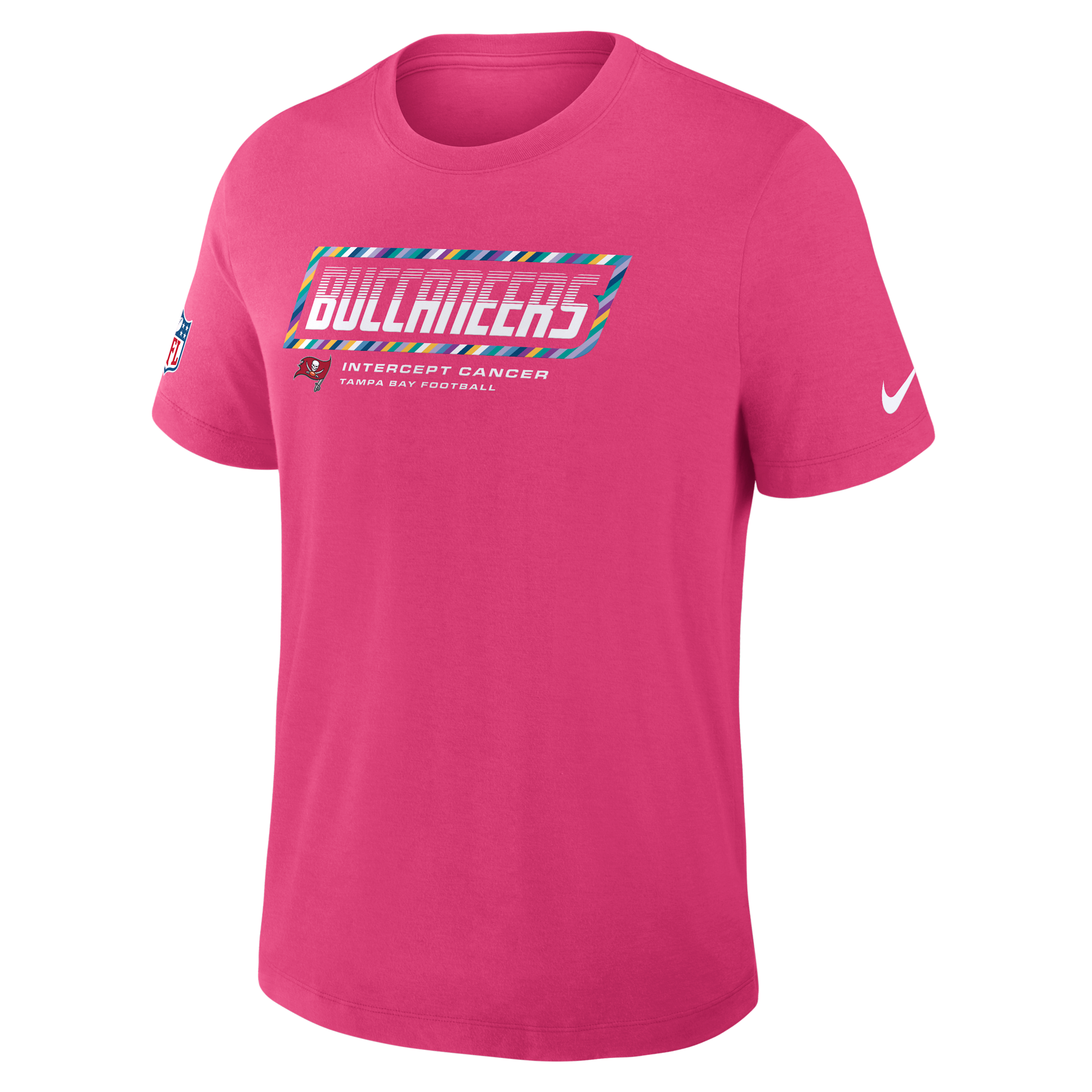 Tampa Bay Buccaneers Crucial Catch Sideline Nike Men's Dri-FIT NFL T-Shirt in Pink | 034J68XZUV-F9R