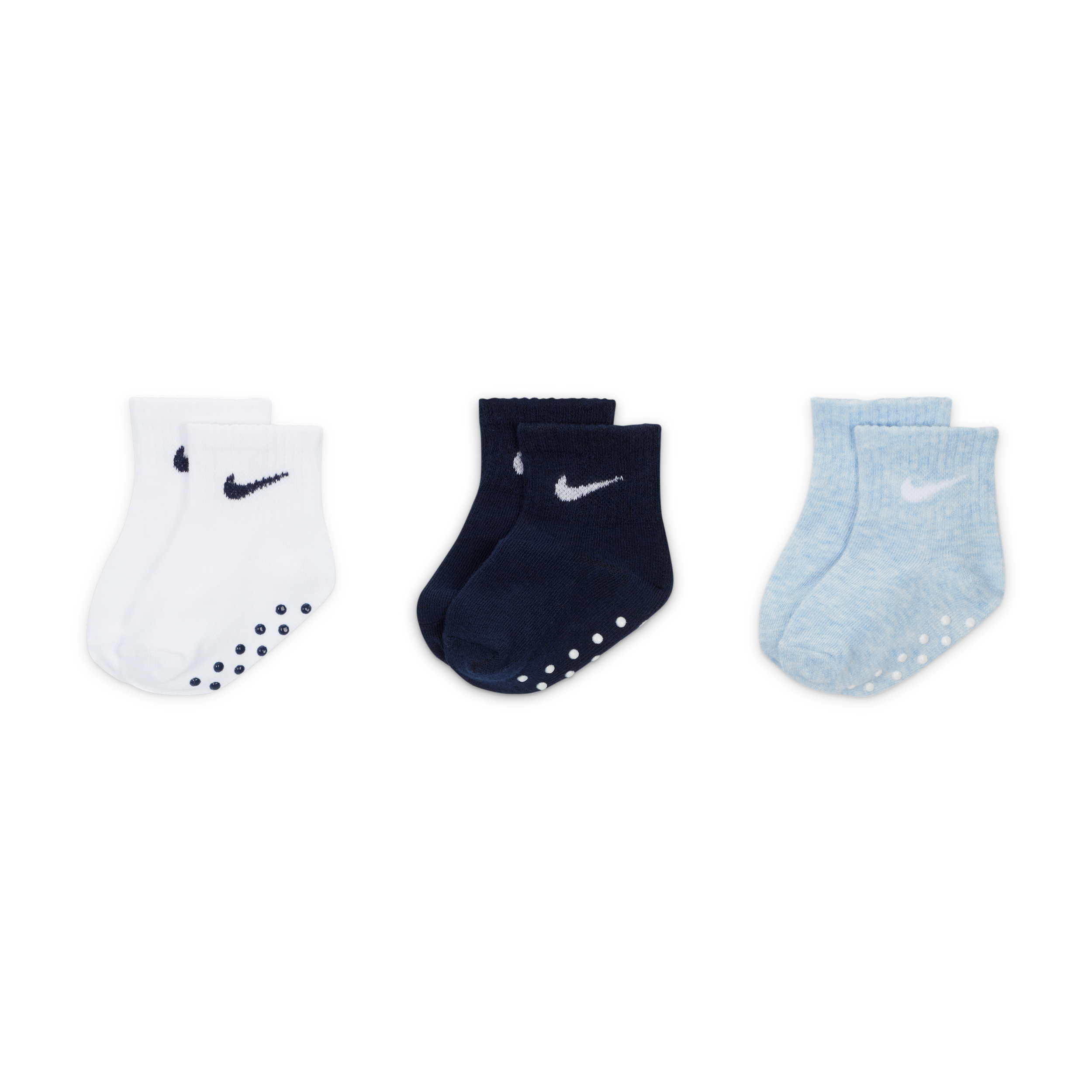Nike Baby Boys or Baby Girls Core Ankle Gripper Socks, Pack of 3 - Cobalt
