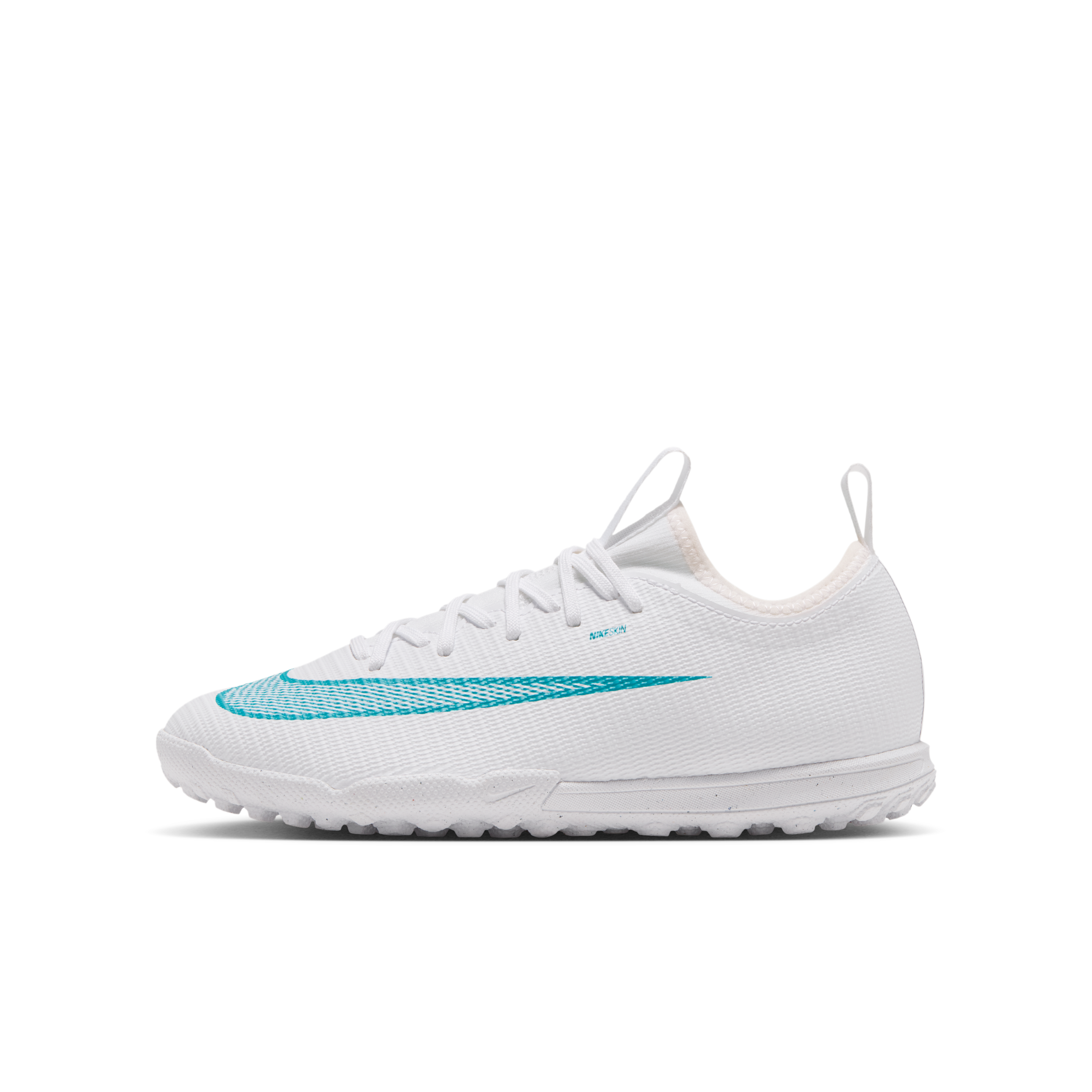 Nike Jr. Mercurial Vapor 17 Academy Big Kids' Turf Low-Top Soccer Shoes in White | IO0142-102
