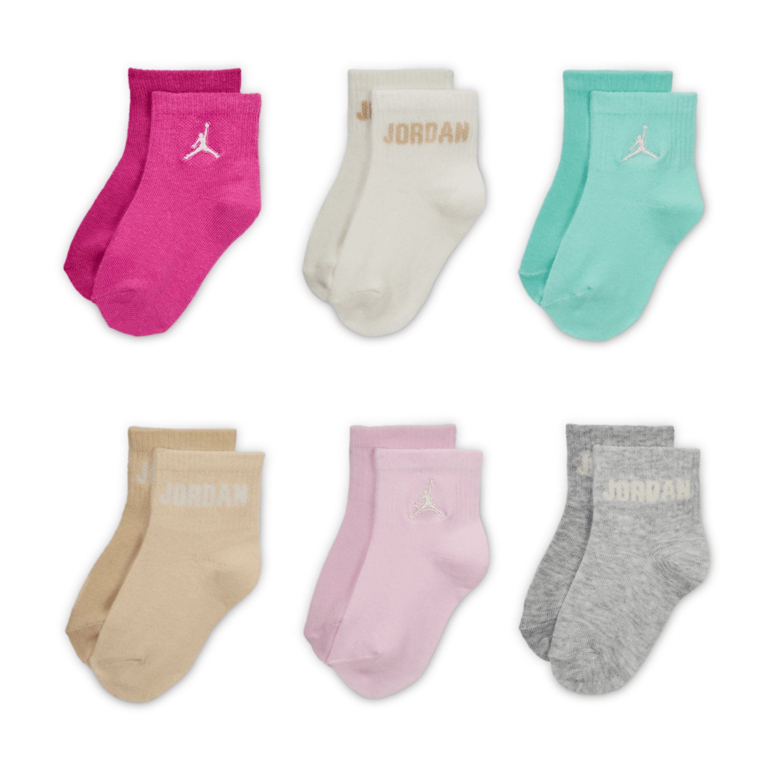 Shop Jordan Everyday Essentials Baby /toddler Ankle Socks (6 Pairs) In Pink