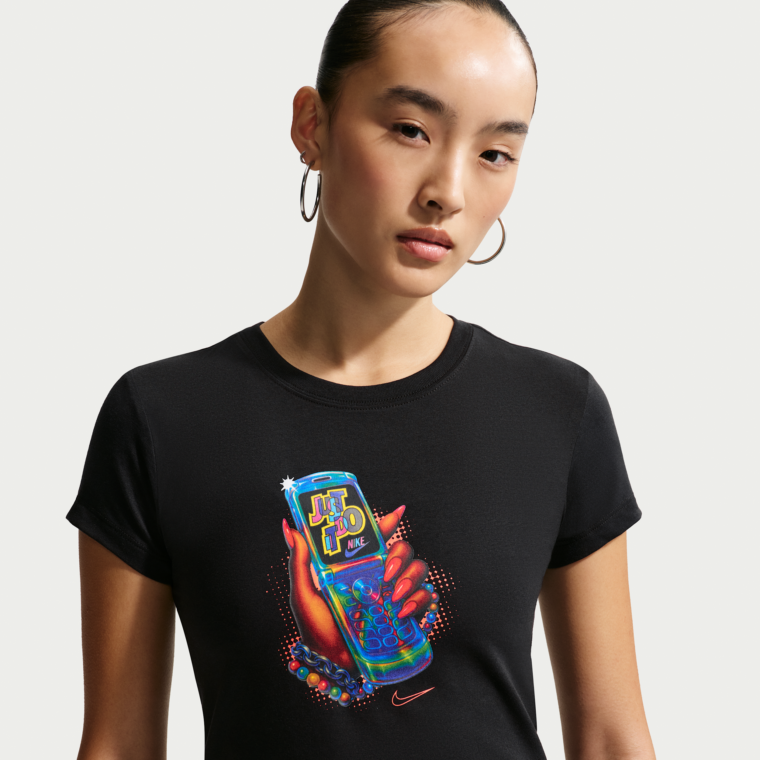 Women's Nike Sportswear Chill Knit Slim Cropped T-Shirt in Black | IR4752-010