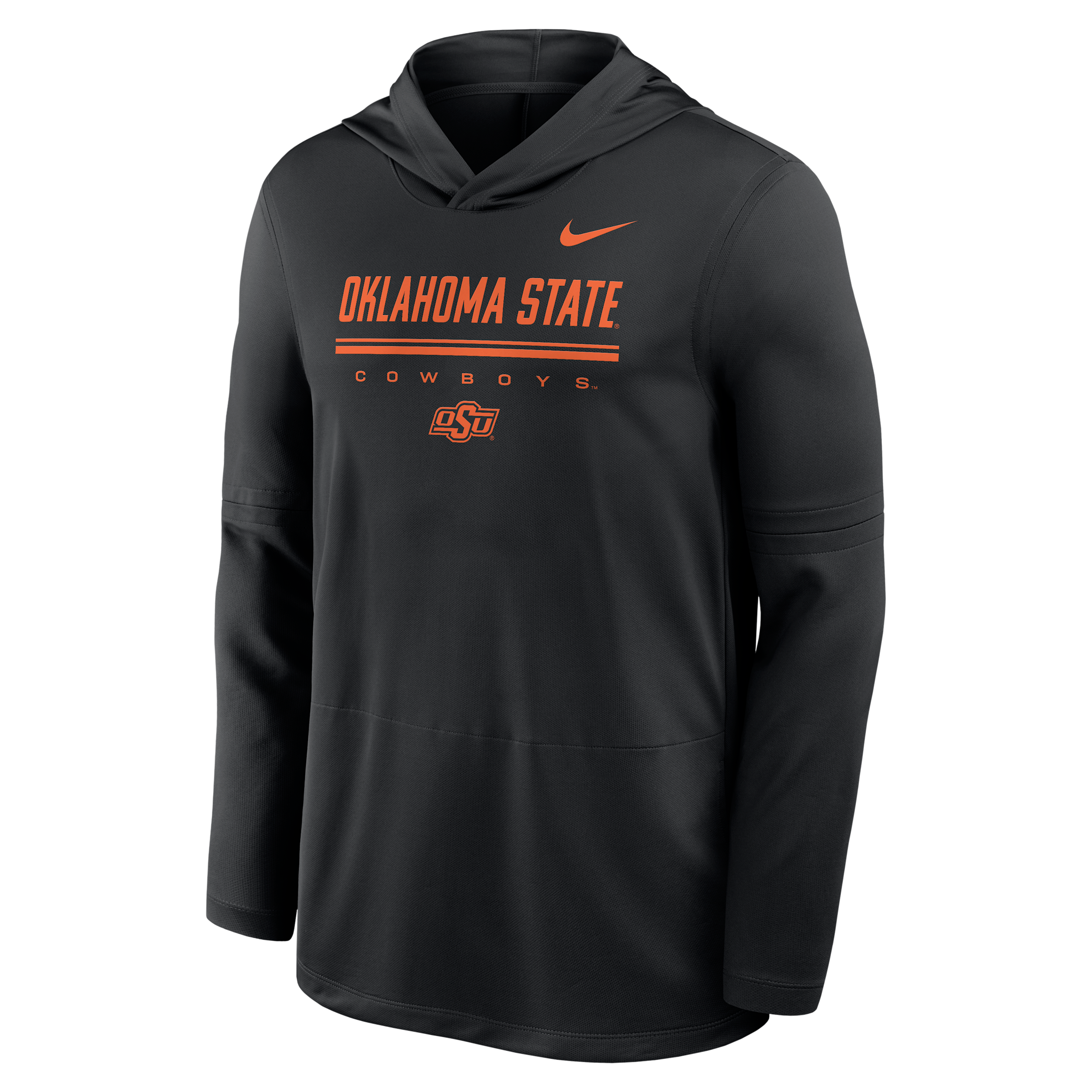 Oklahoma State Sideline Nike Men's Dri-FIT College Long-Sleeve Hooded Top in Black | IV7871-010