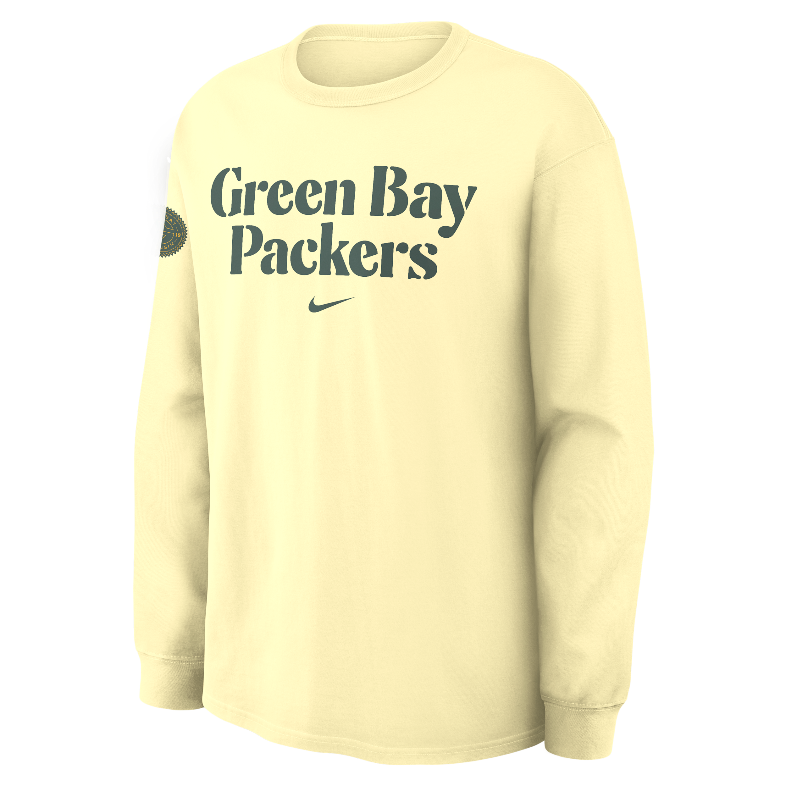 Green Bay Packers Rivalries Collection Max90 Nike Men's NFL Long-Sleeve T-Shirt in White | 04T970Q7T-N42
