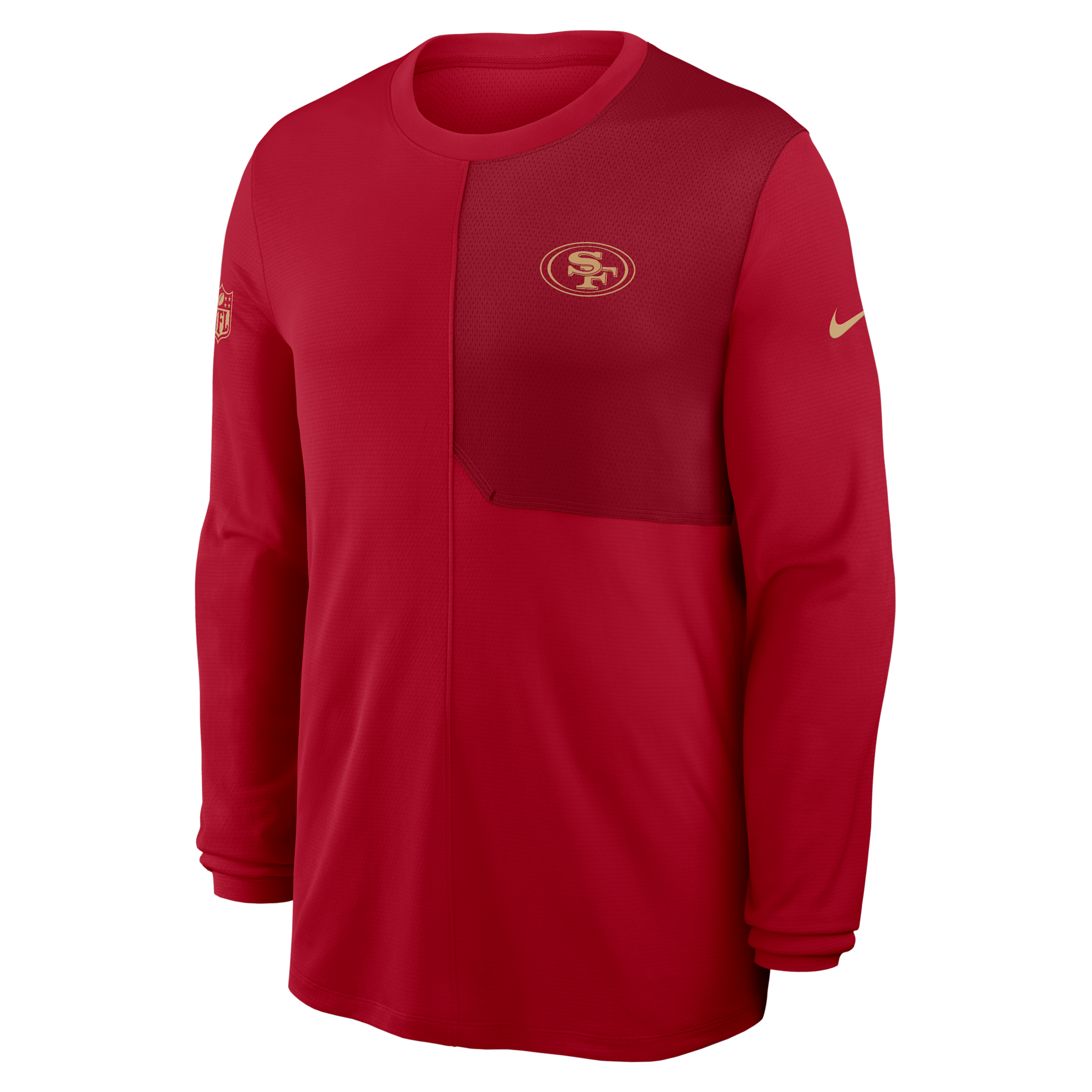 Nike Men's Scarlet San Francisco 49ers Sideline Coach Uv Performance Long Sleeve T-Shirt - Scarlet